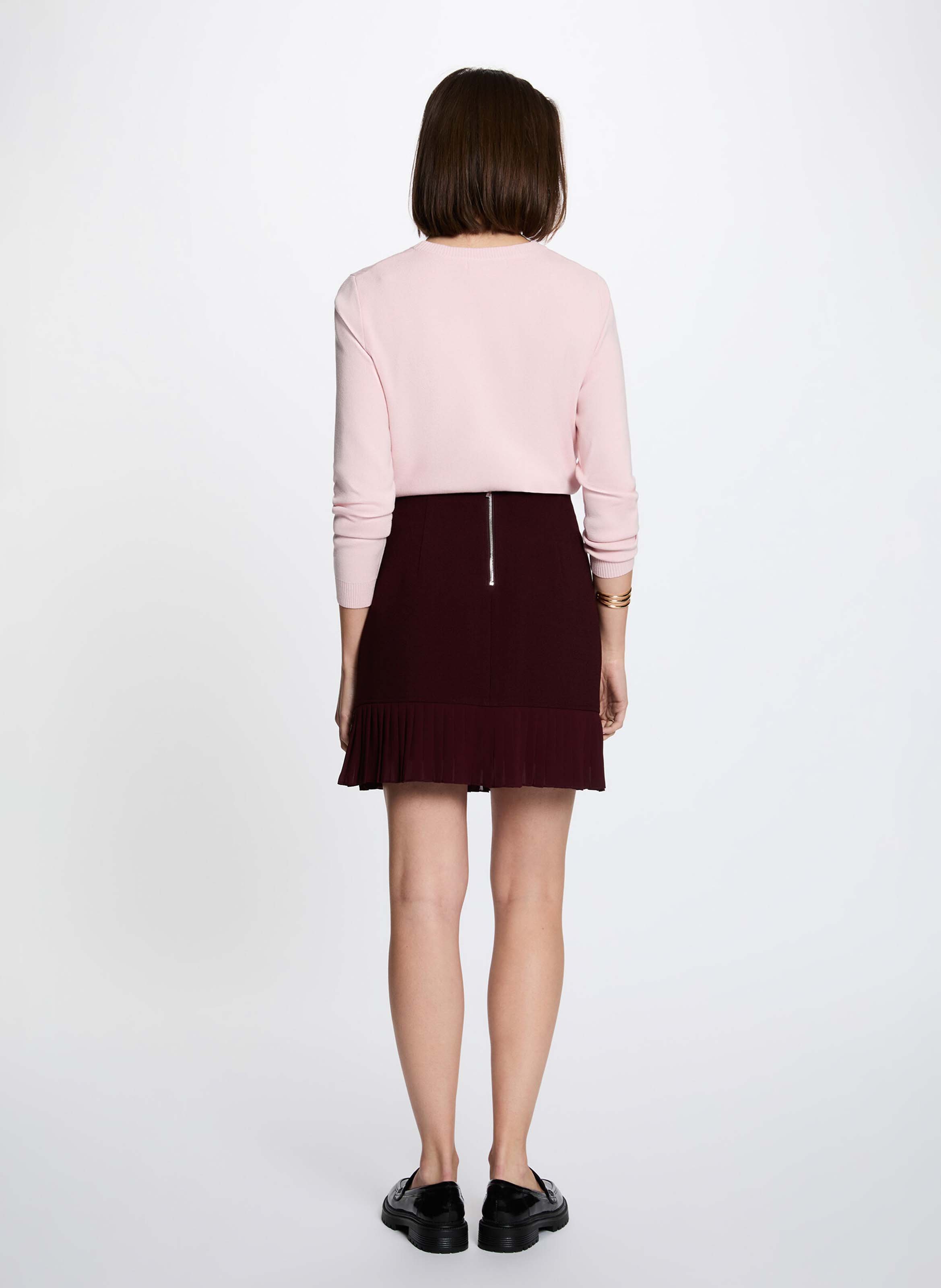Short pleated skirt in recycled blended polyester | Plums MORGAN Women