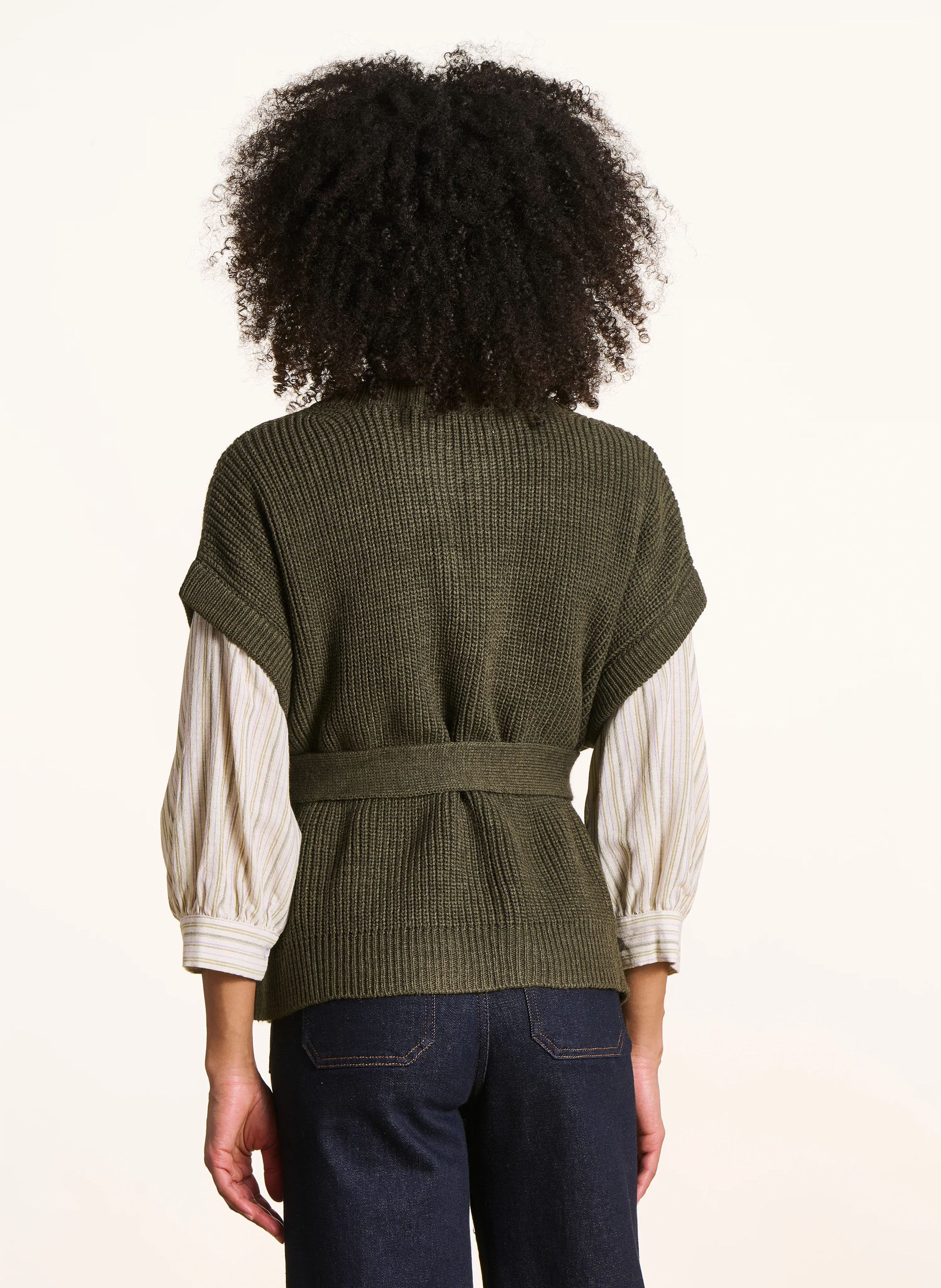 Round-neck cardigan LA FEE MARABOUTEE Green