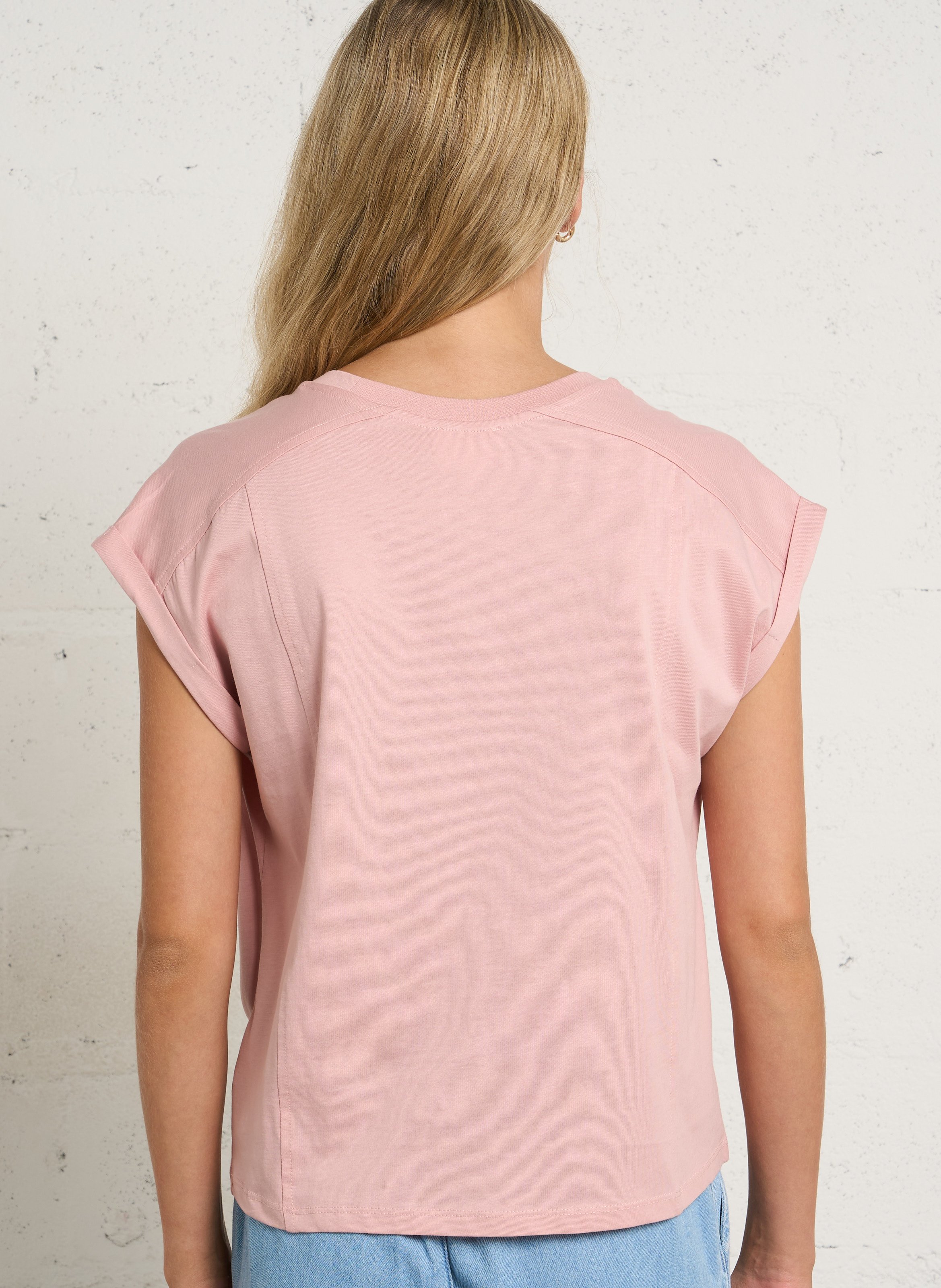 Katoenen T-shirt met ronde hals  MAISON 123 Roze