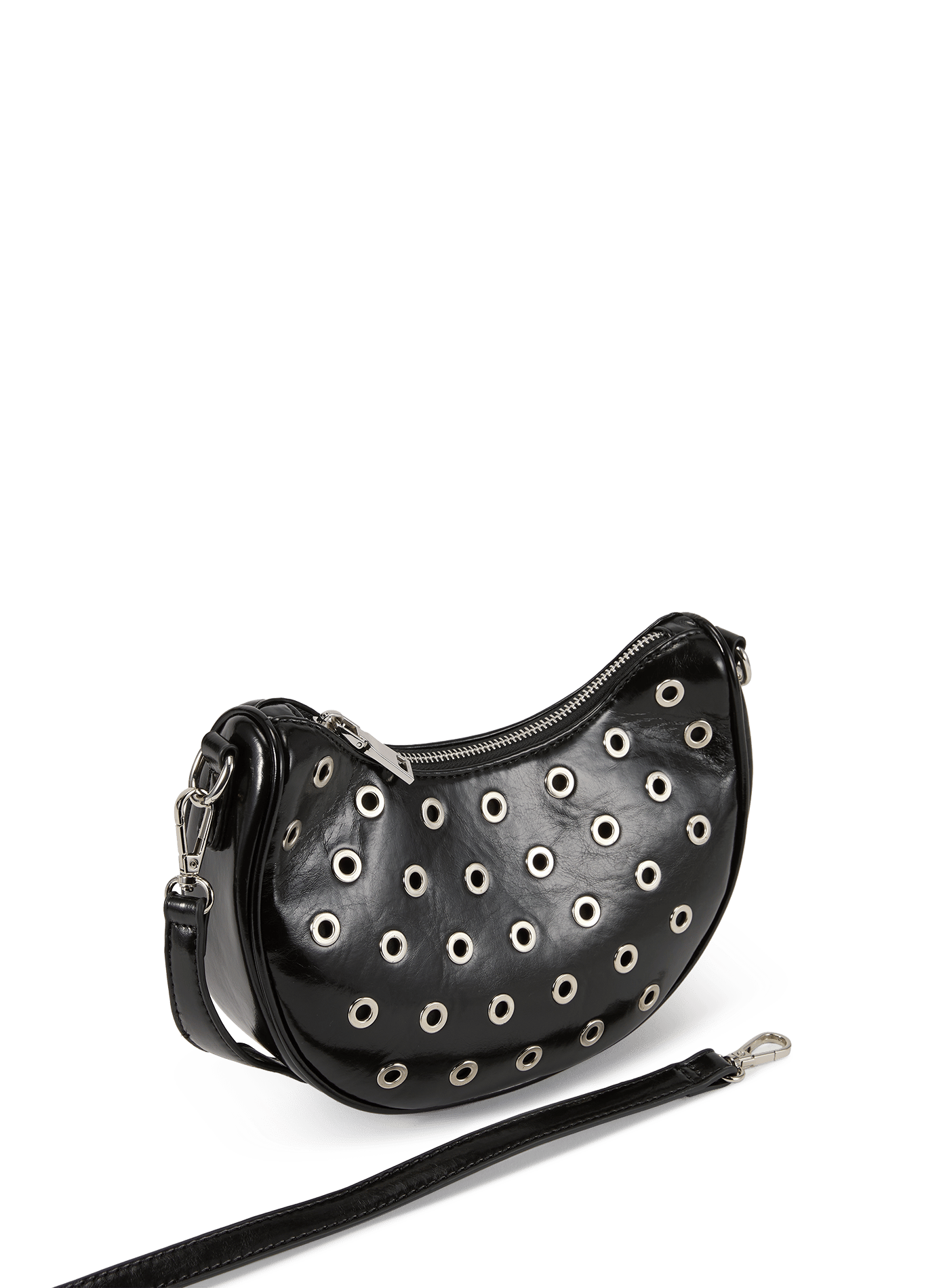 Shoulder bag with eyelets AU PRINTEMPS PARIS Black