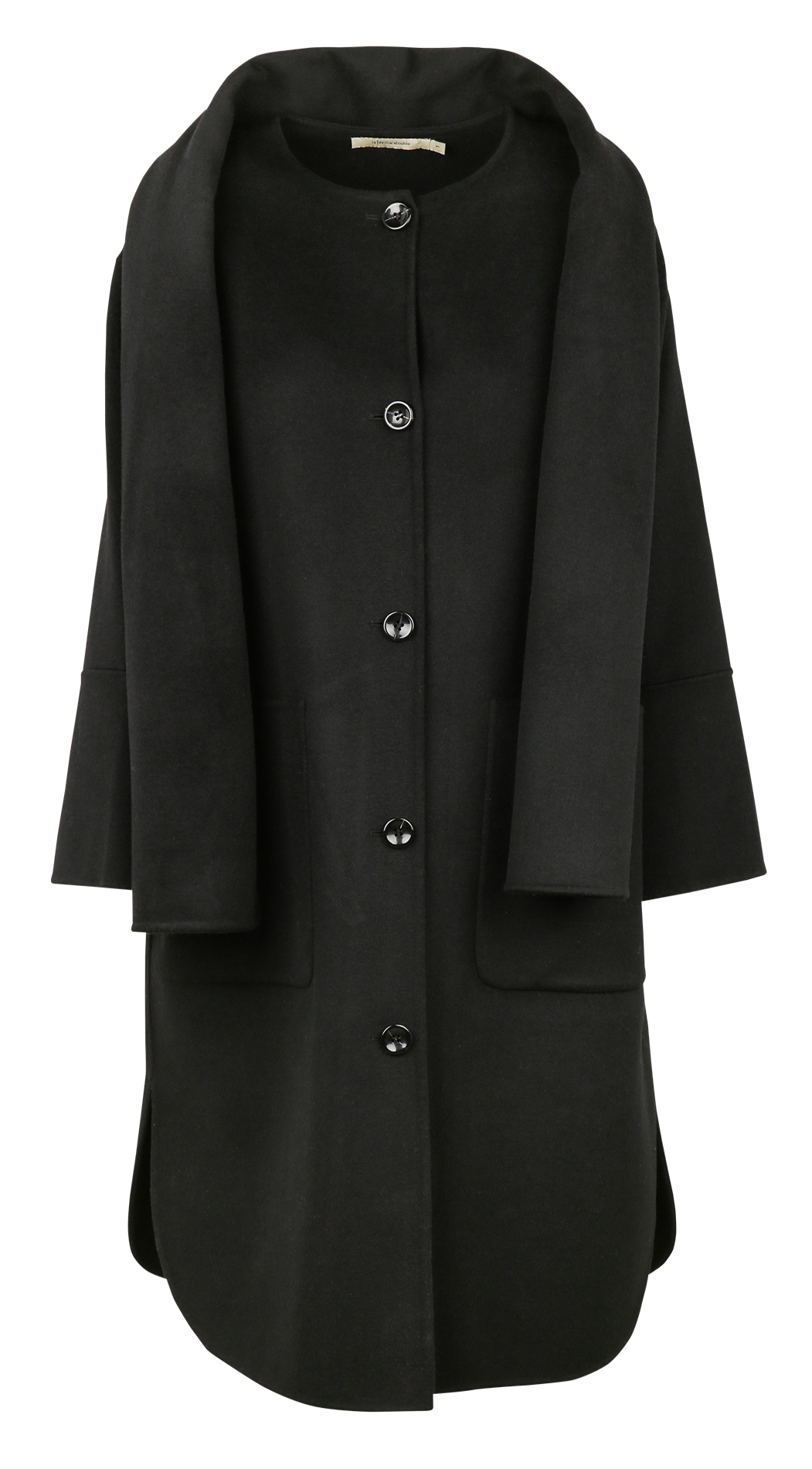 Oversized coat in recycled wool blend LA FEE MARABOUTEE Black