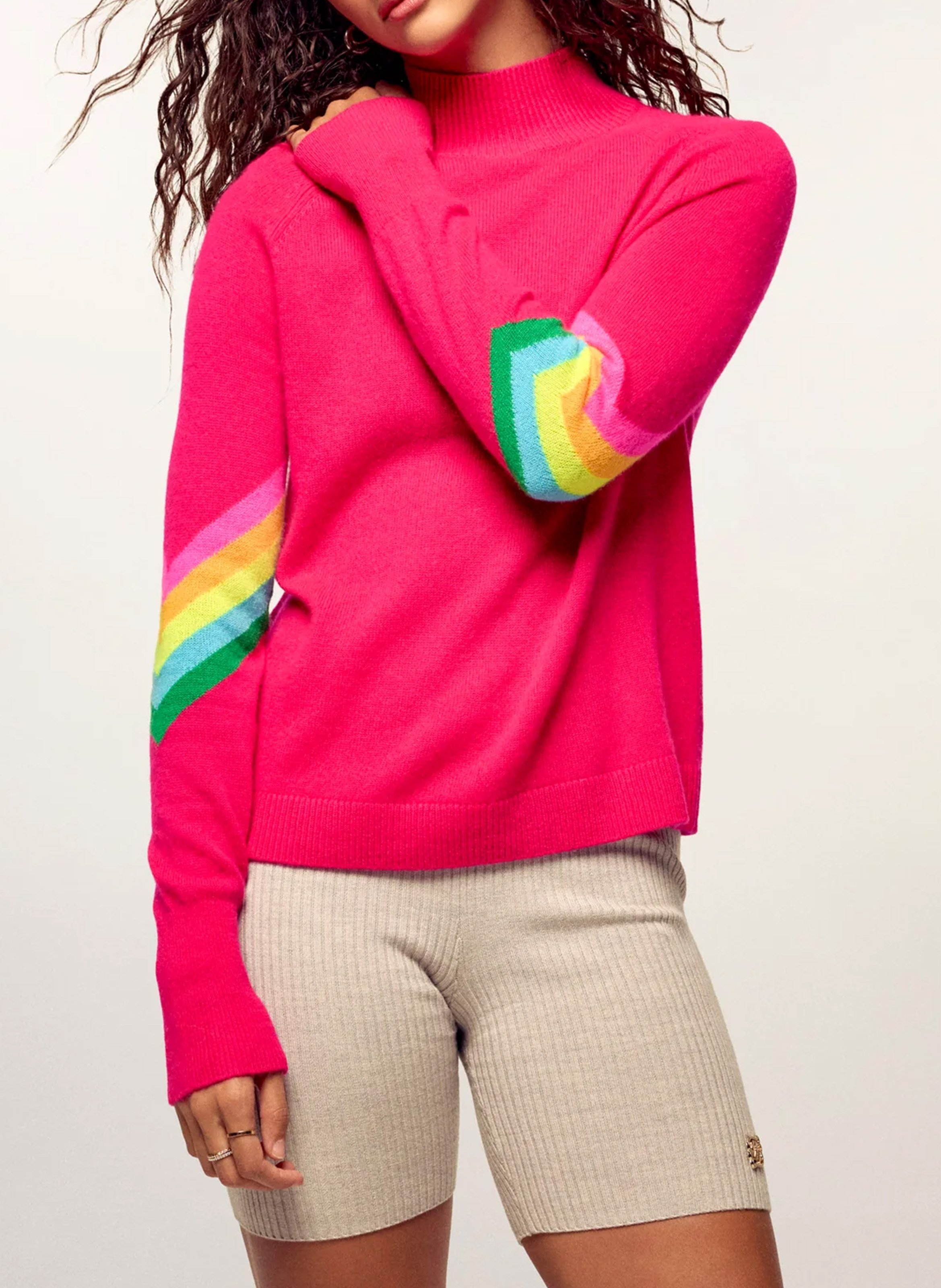 Pull droit en cachemire FROM FUTURE Rose