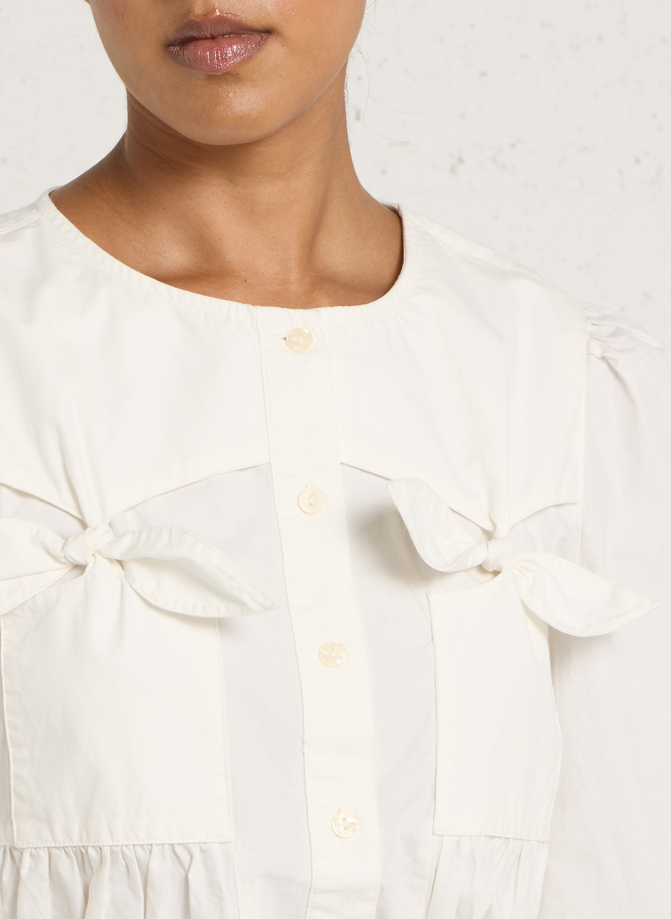 Blouse col classique en coton DAMSON MADDER Blanc