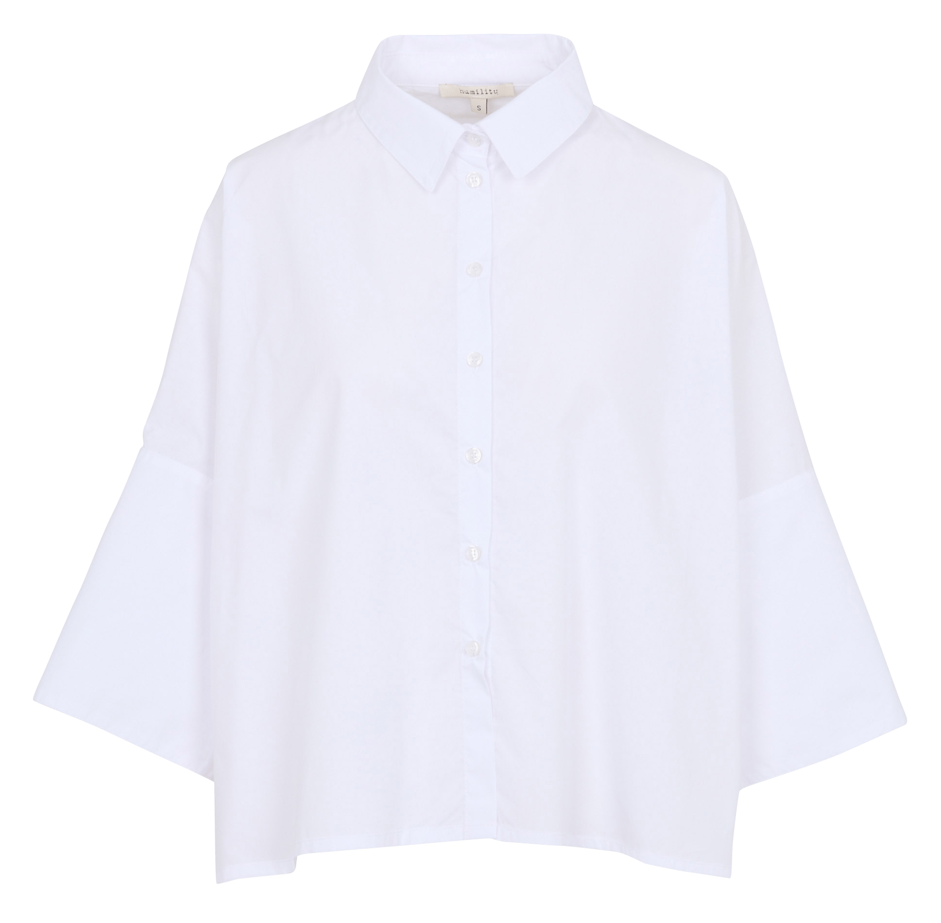 Wijdvallende katoenen blouse met patroon HUMILITY Wit