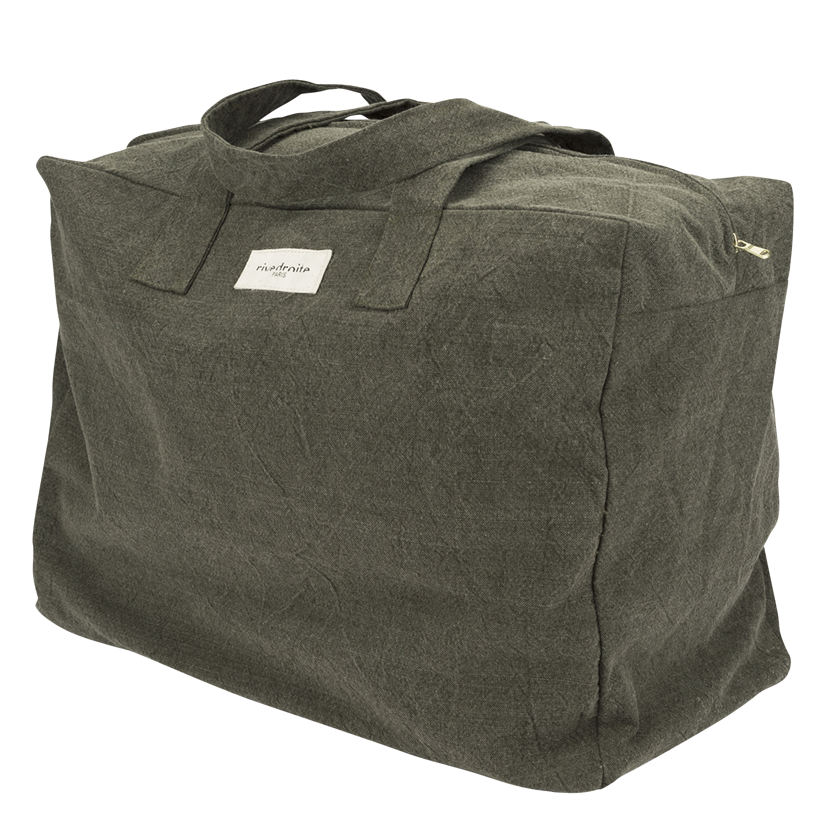 Reisetasche aus recycelter Baumwolle mit Reißverschluss RIVEDROITE PARIS Grun