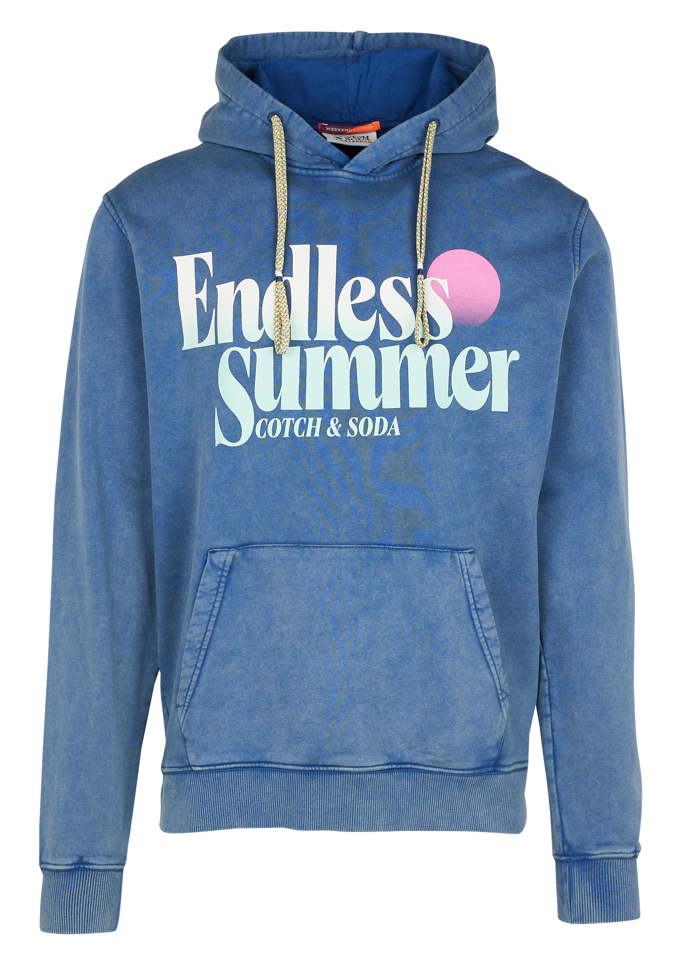 Sweat à capuche regular-fit sérigraphié en coton BleuSCOTCH AND SODA