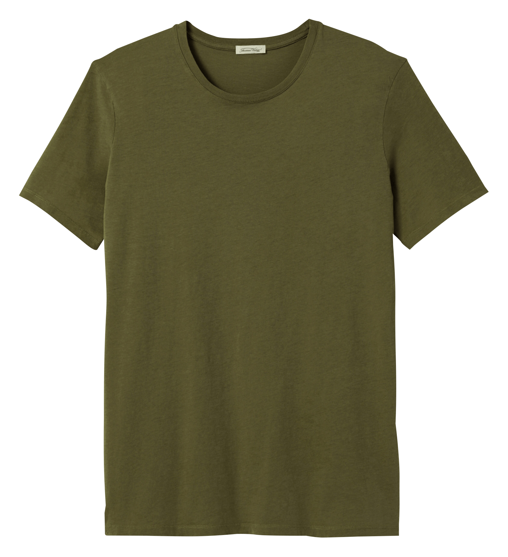 Tee-shirt col rond regular-fit en coton VertAMERICAN VINTAGE