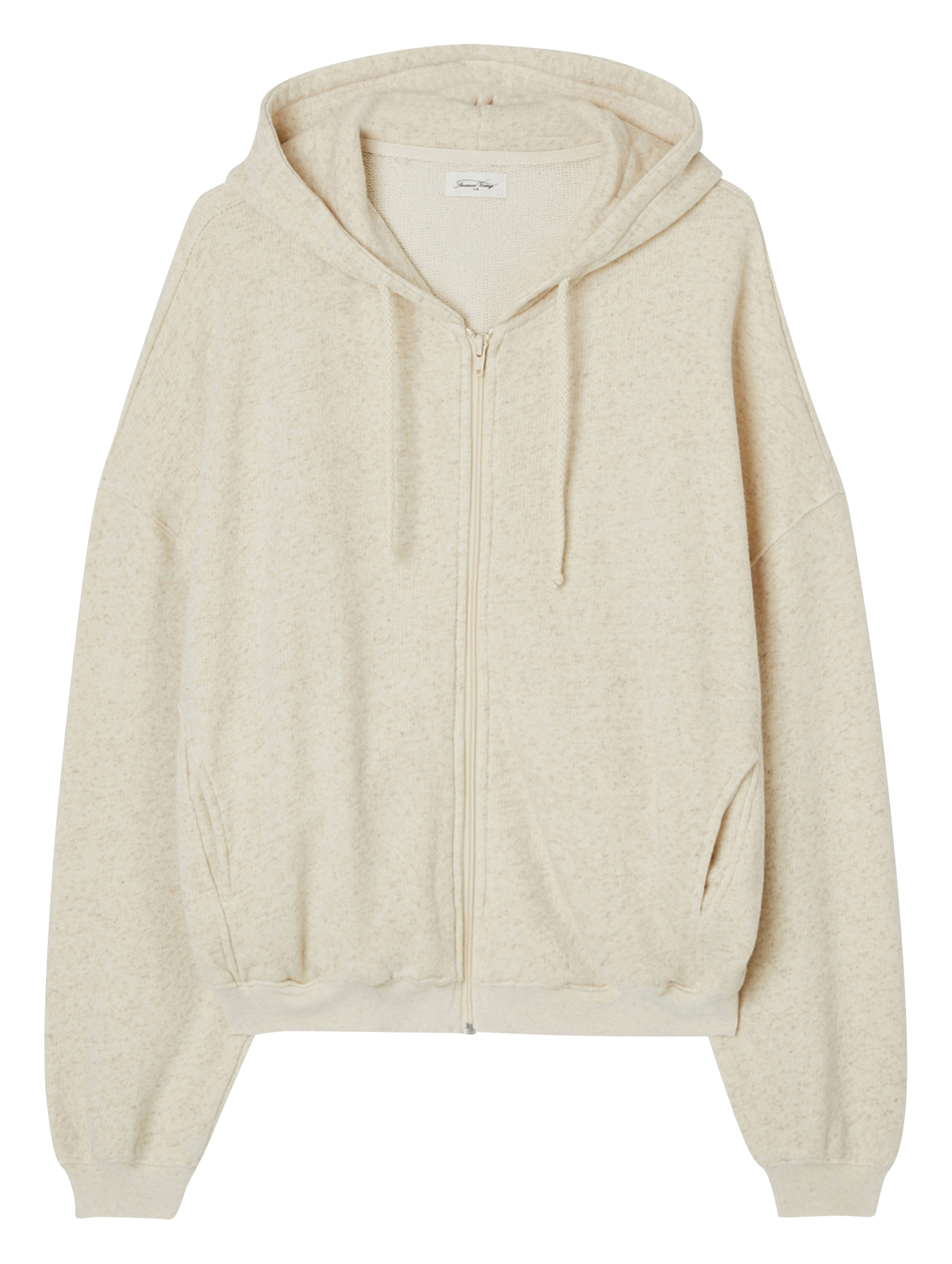 Sweat à capuche en coton bio et lin mélangé AMERICAN VINTAGE Beige