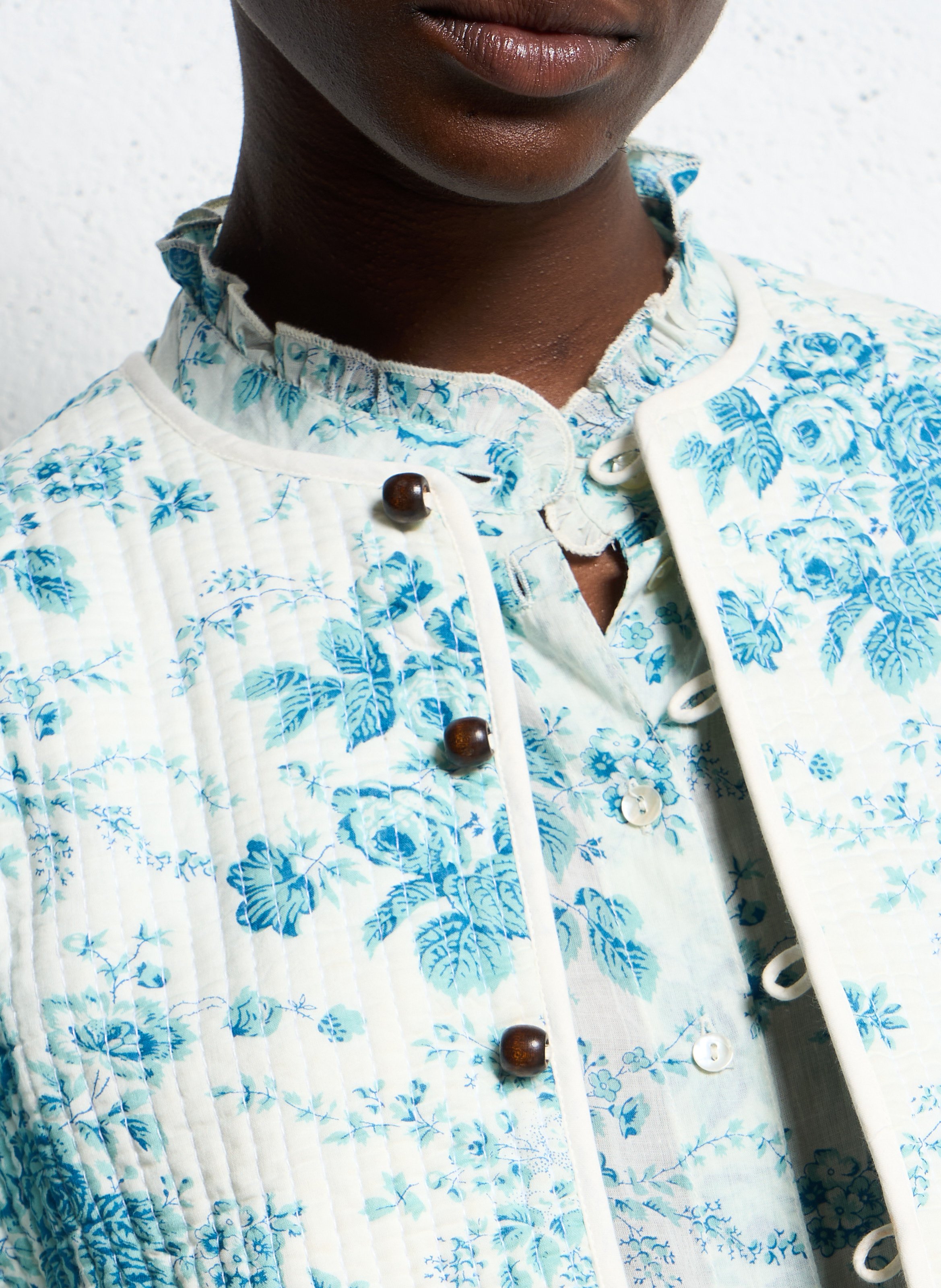 Round-neck cotton cardigan ANTIK BATIK Green