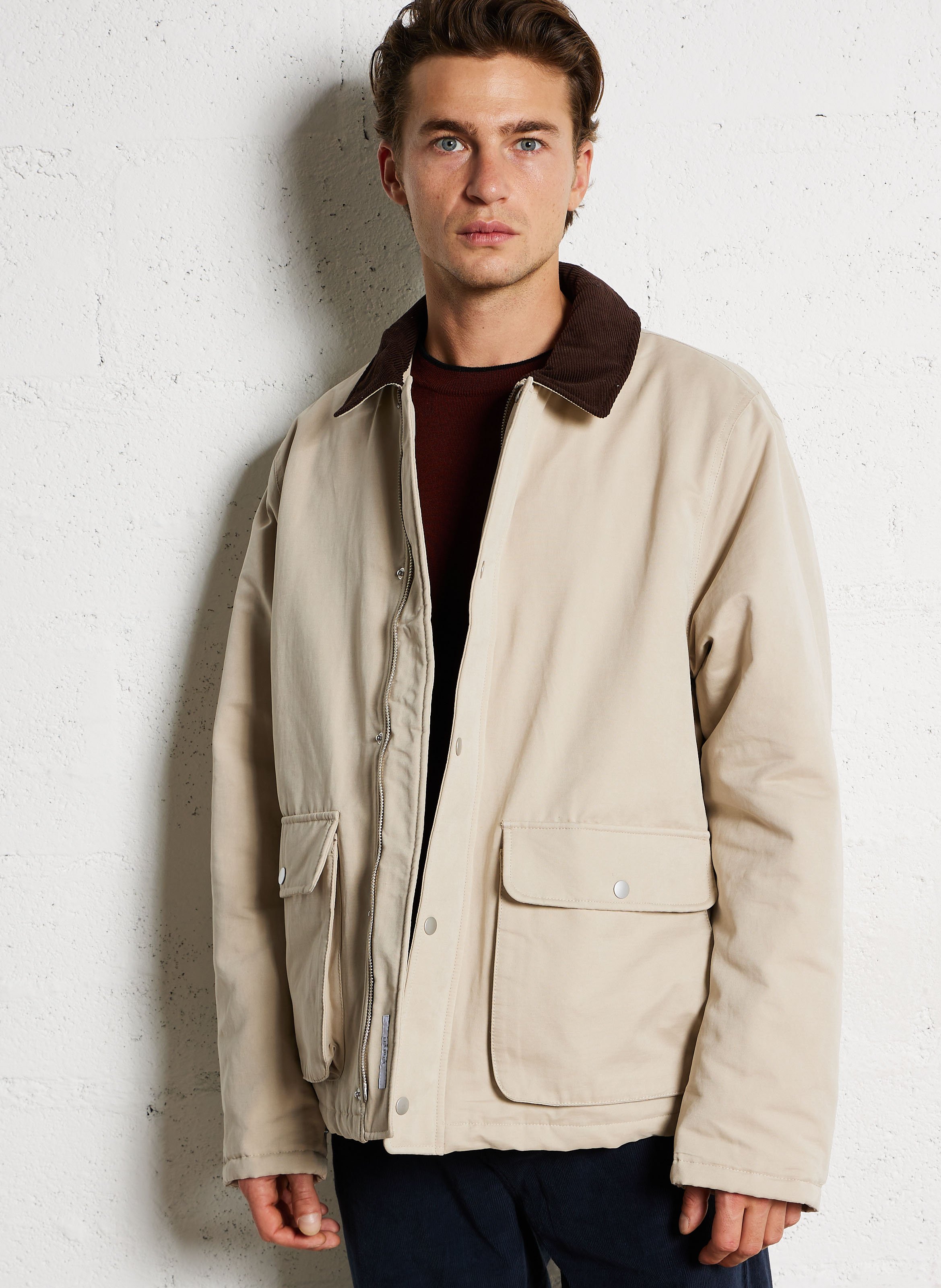 Straight cotton-blend jacket LES DEUX Beige
