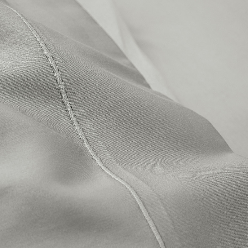 Combed cotton percale flat sheet "Julian" all sizes pure cotton COTON PUR Grey