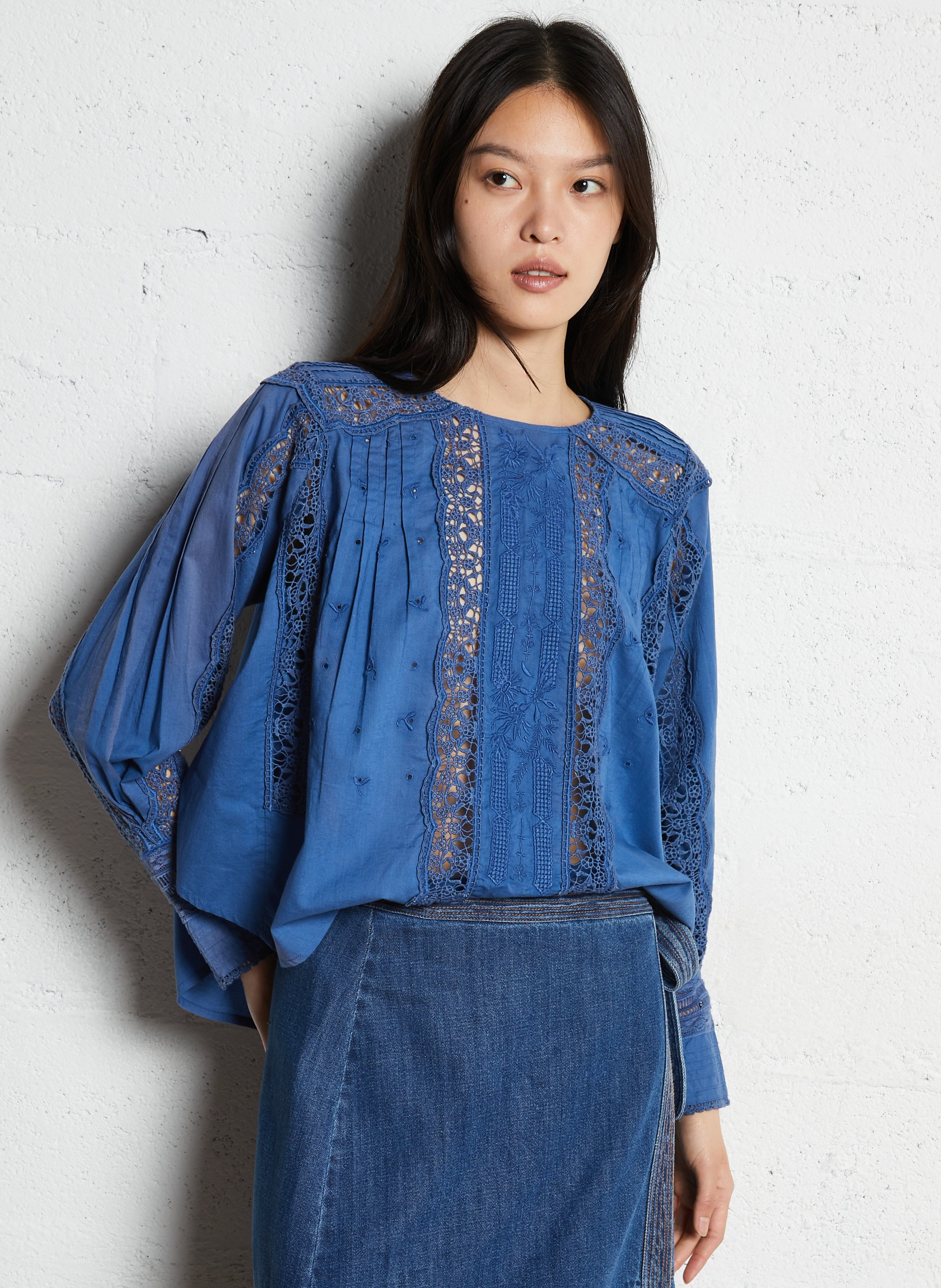 Capri plain oversized shirt LOUISE MISHA Blue