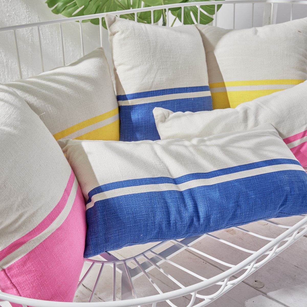 Set of 2 cotton removable cushion covers TODAY LINGE DE MAISON Blue