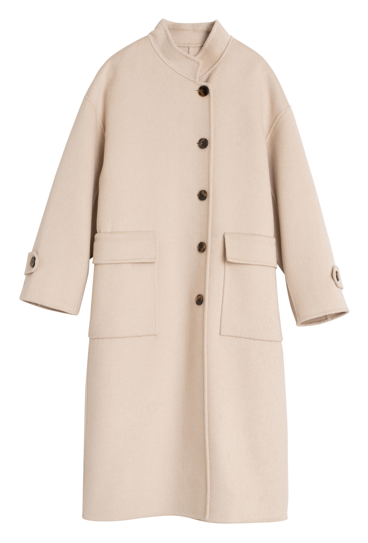 Manteau oversize col montant en laine mélangée INDI & COLD Argent