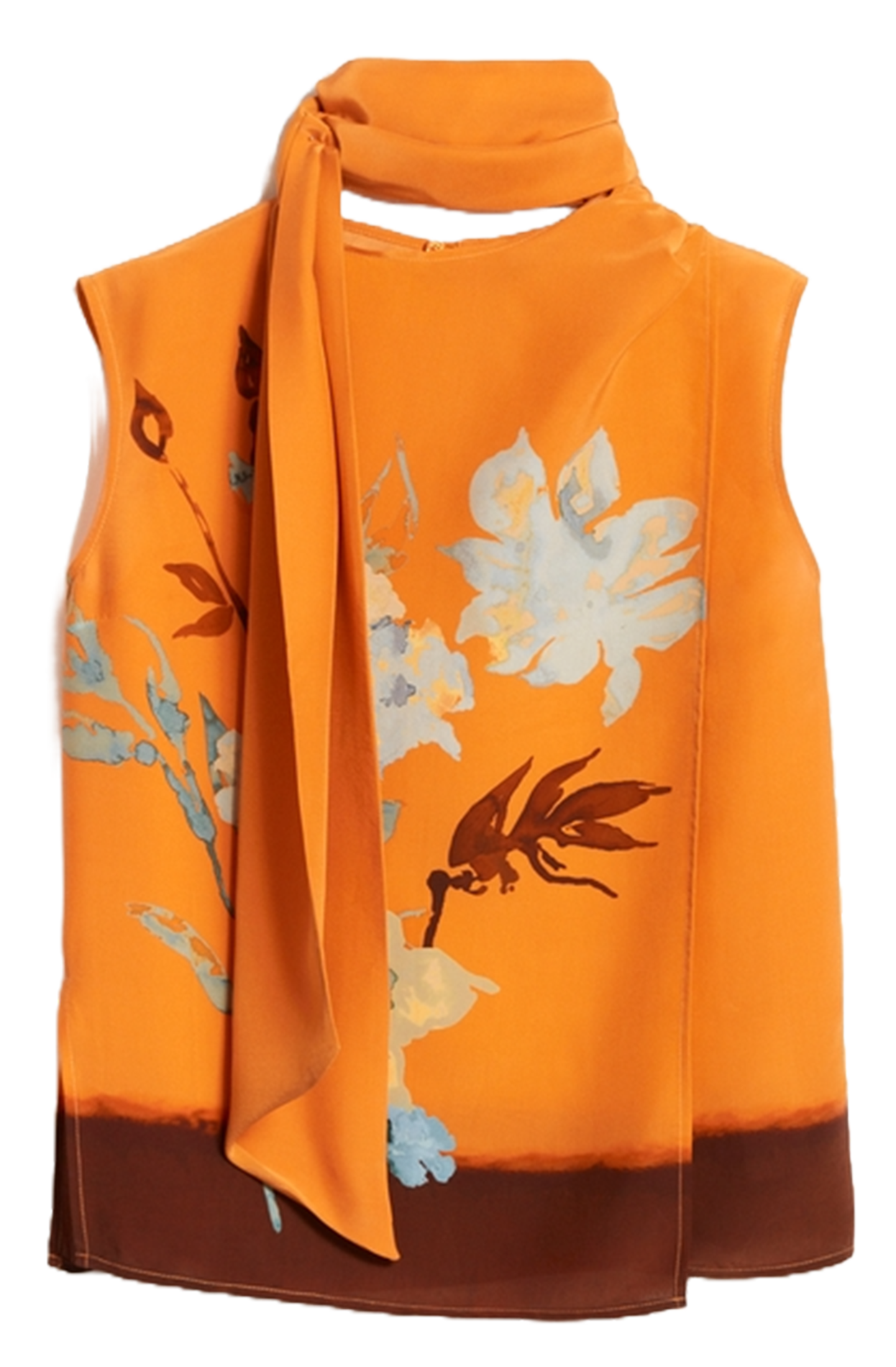 Printed pussy bow top VANESSA BRUNO Brown