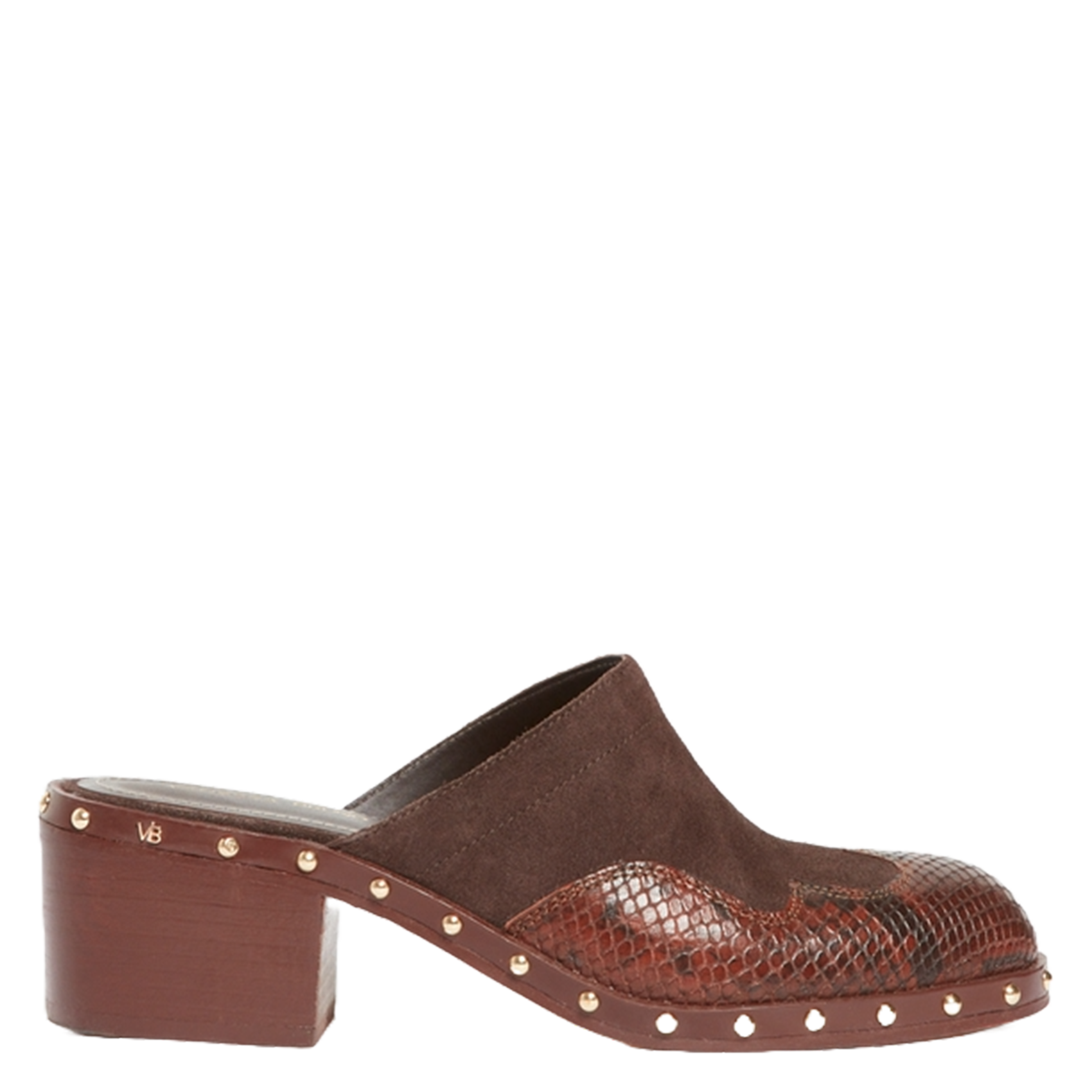 Klompen van suède en tweemateriaal leer VANESSA BRUNO Zwart