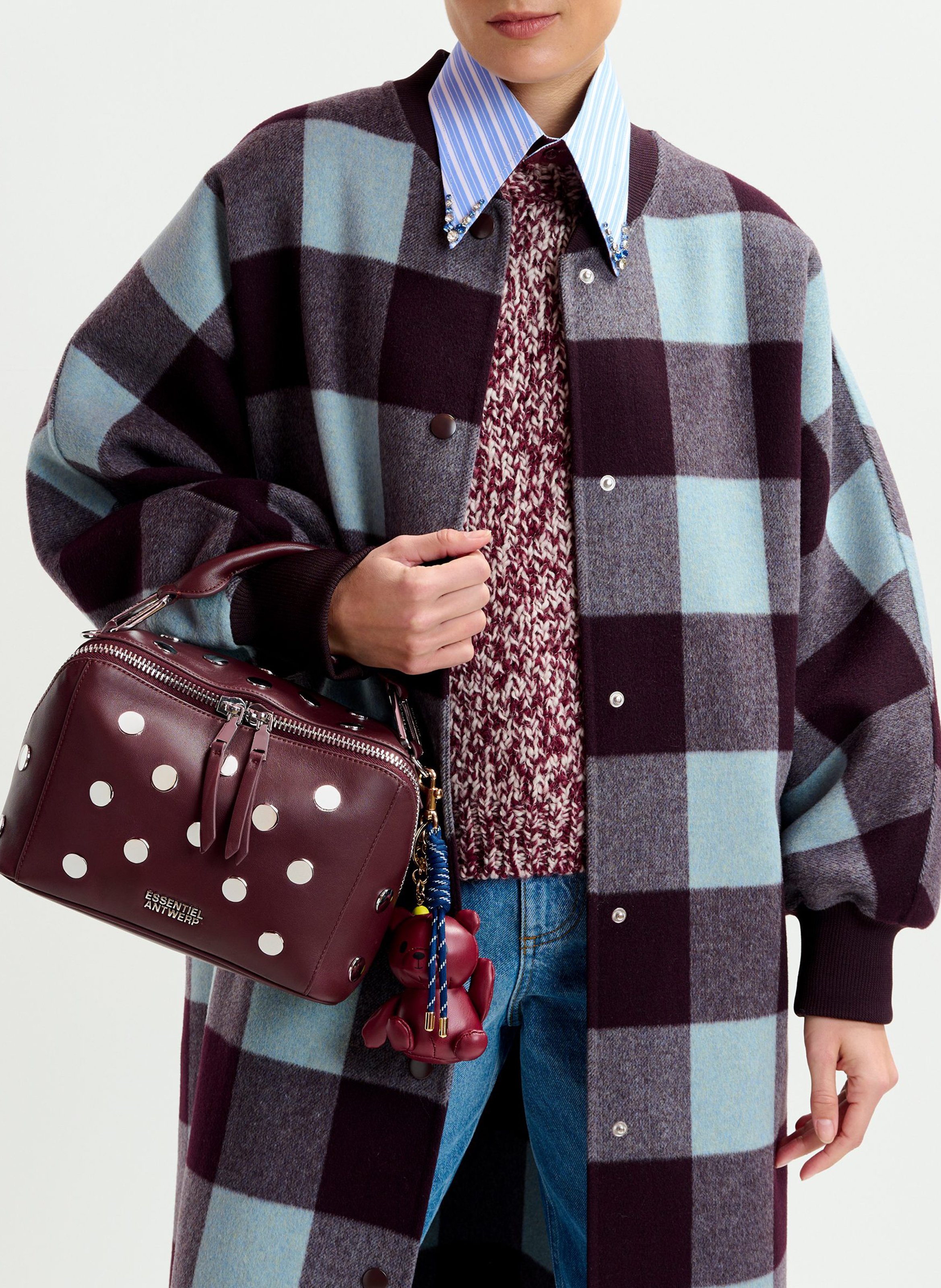 Manteau col teddy en laine  ESSENTIEL ANTWERP Marron