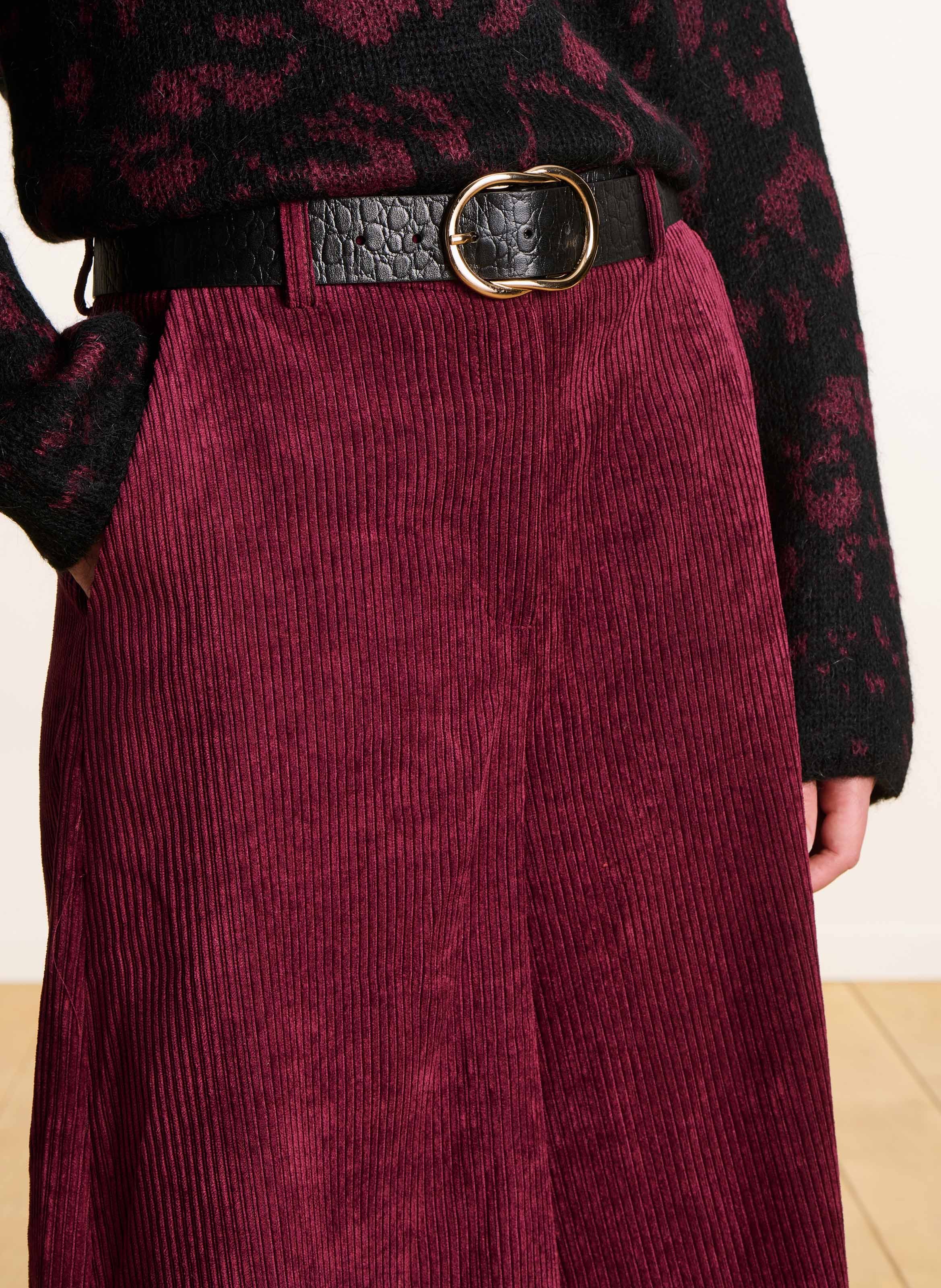 Bermuda large en velours côtelé LA FEE MARABOUTEE Marron