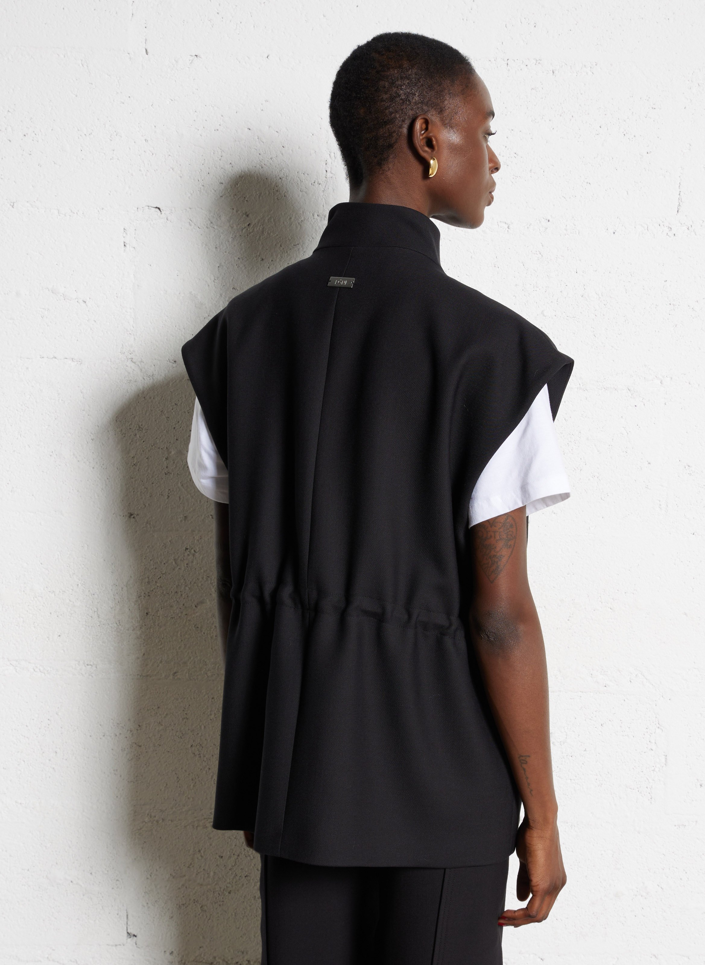 Veste col montant en laine mélangée MARGAUX LONNBERG Noir