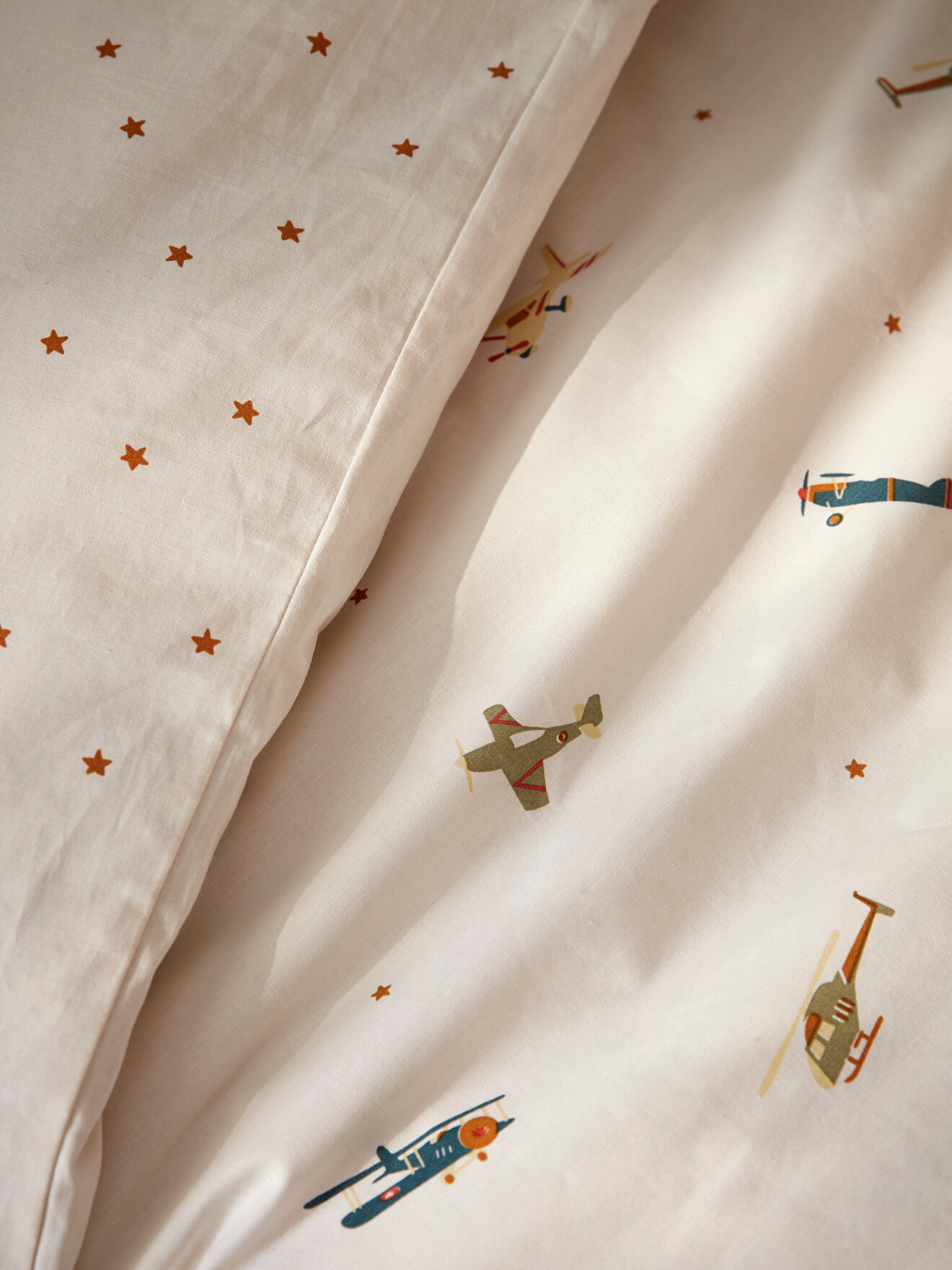 “Aviateur" cotton comforter cover White