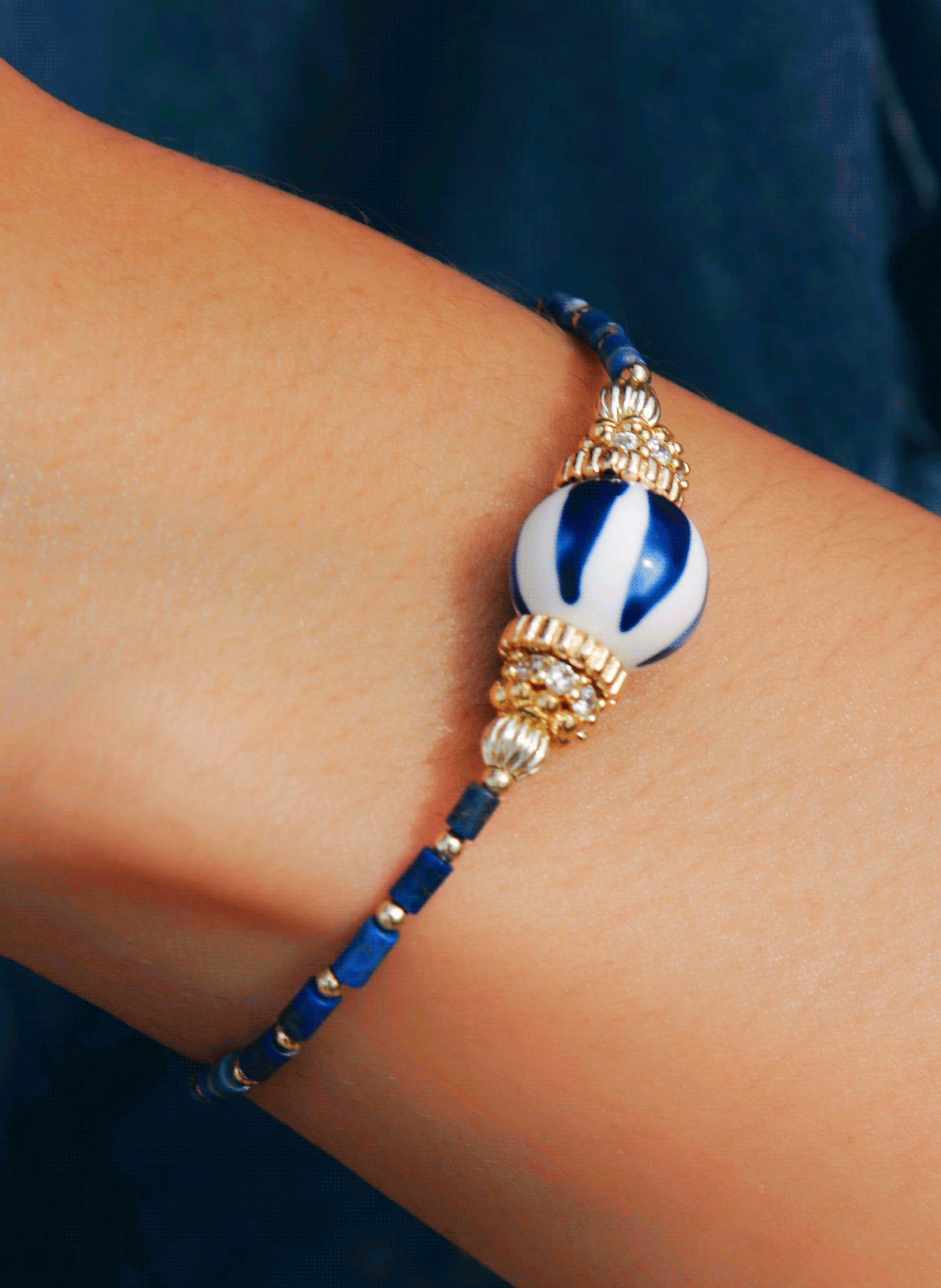 Adjustable beaded bracelet HIPANEMA Blue