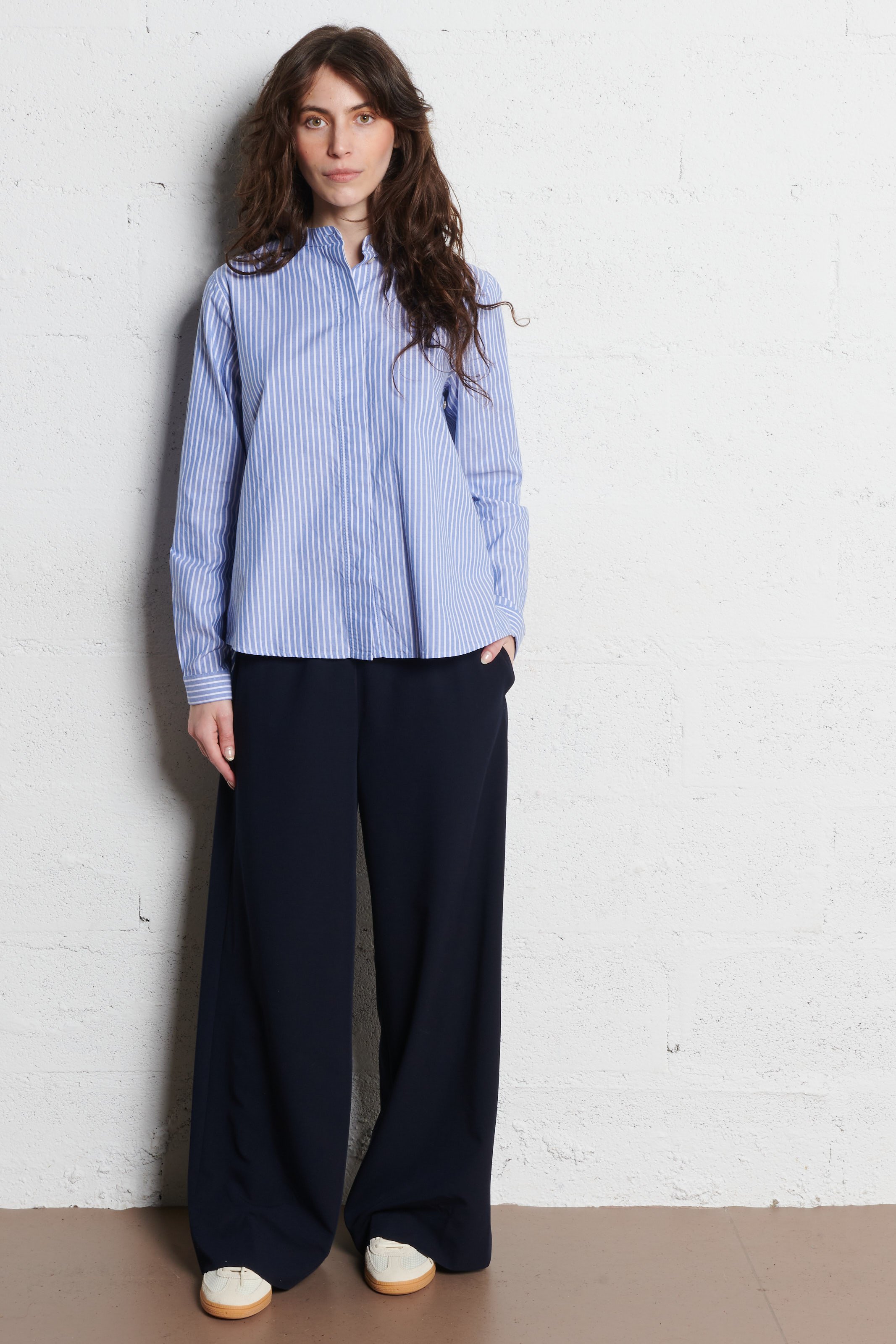 Wijde elastische broek uni RUE DE TOKYO Blauw