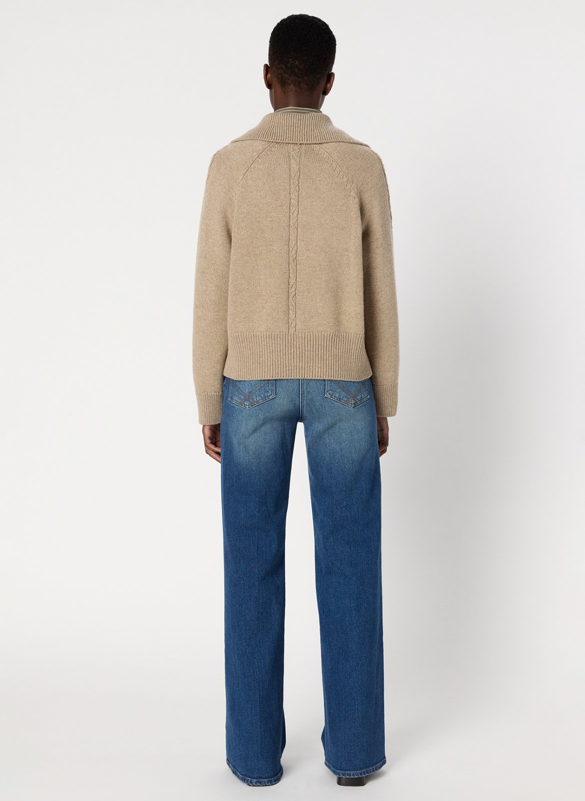 Vest met polokraag van gemengde wol GERARD DAREL Goudkleurig