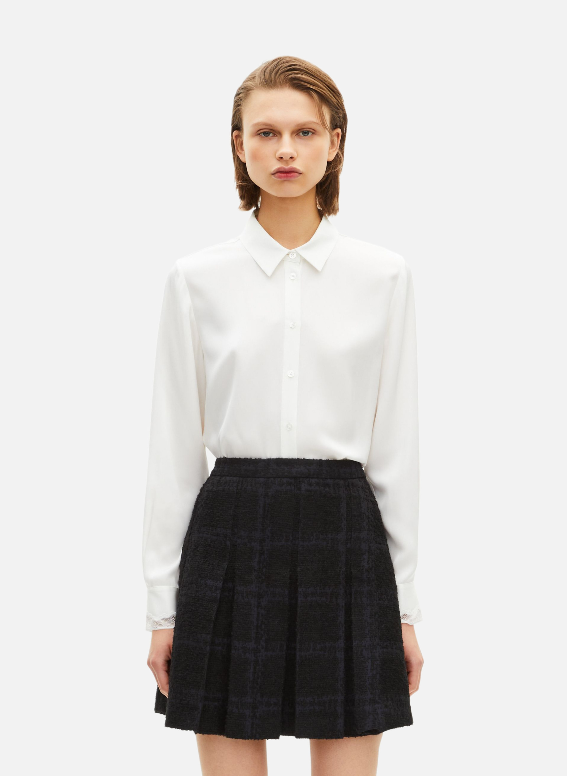 Plain pleated short skirt THE KOOPLES Blue