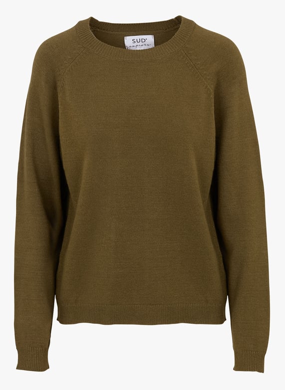 Pull oversize col rond en maille Martinor Vert Sud express Femme