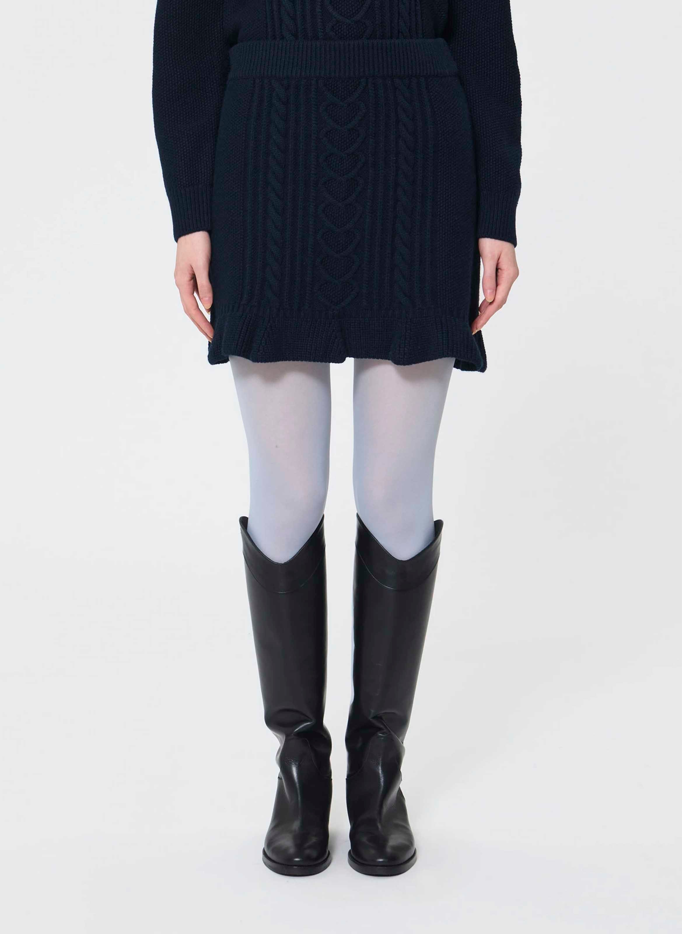 Short flared wool-blend skirt TARA JARMON Blue