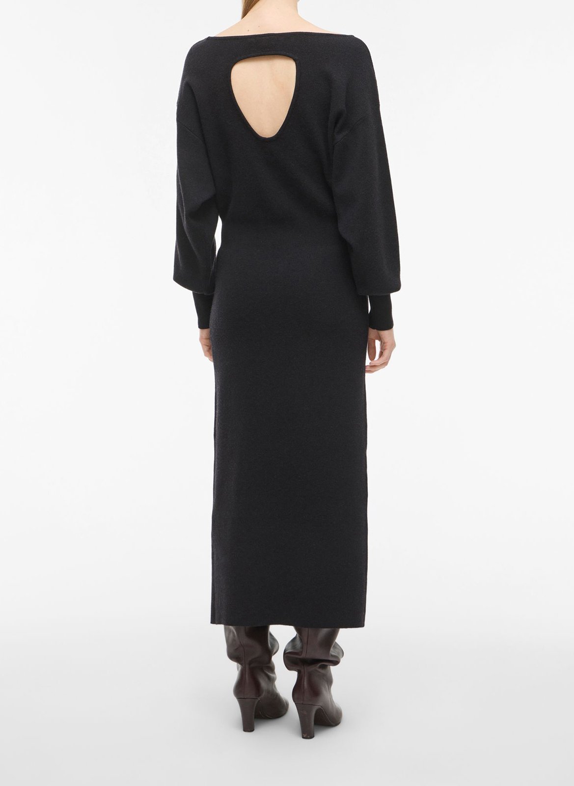 Midi dress with asymmetric neckline ROUGE EDIT Grey