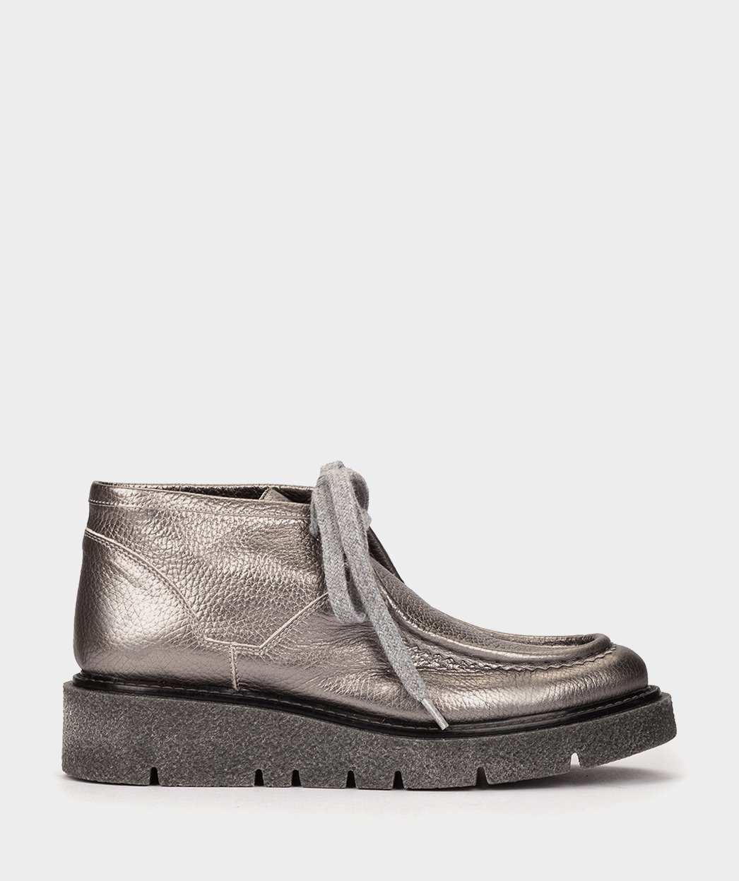 Flat metallic leather lace-up shoes PEDRO MIRALLES Golden