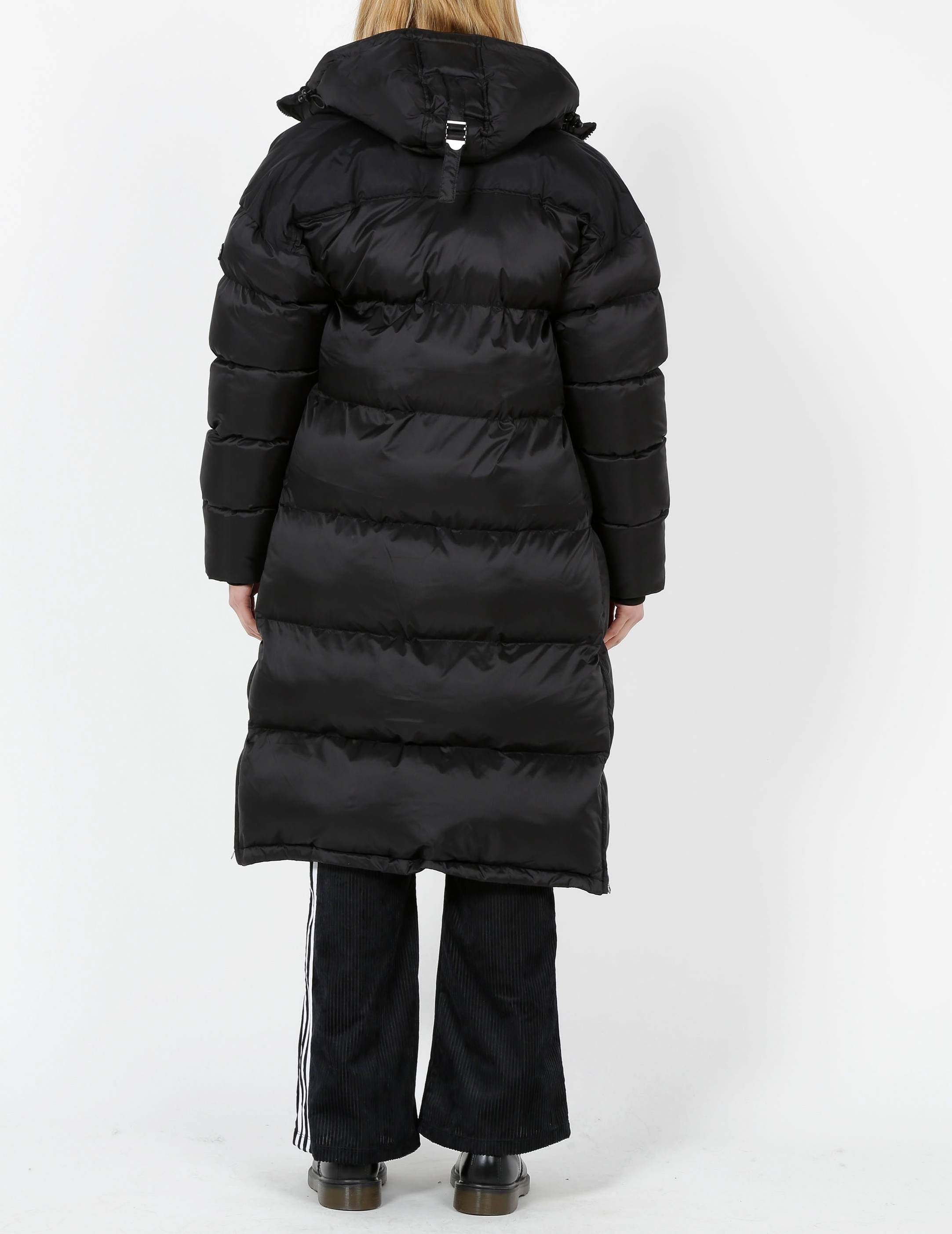 Lange Steppjacke mit Kapuze SCHOTT Schwarz