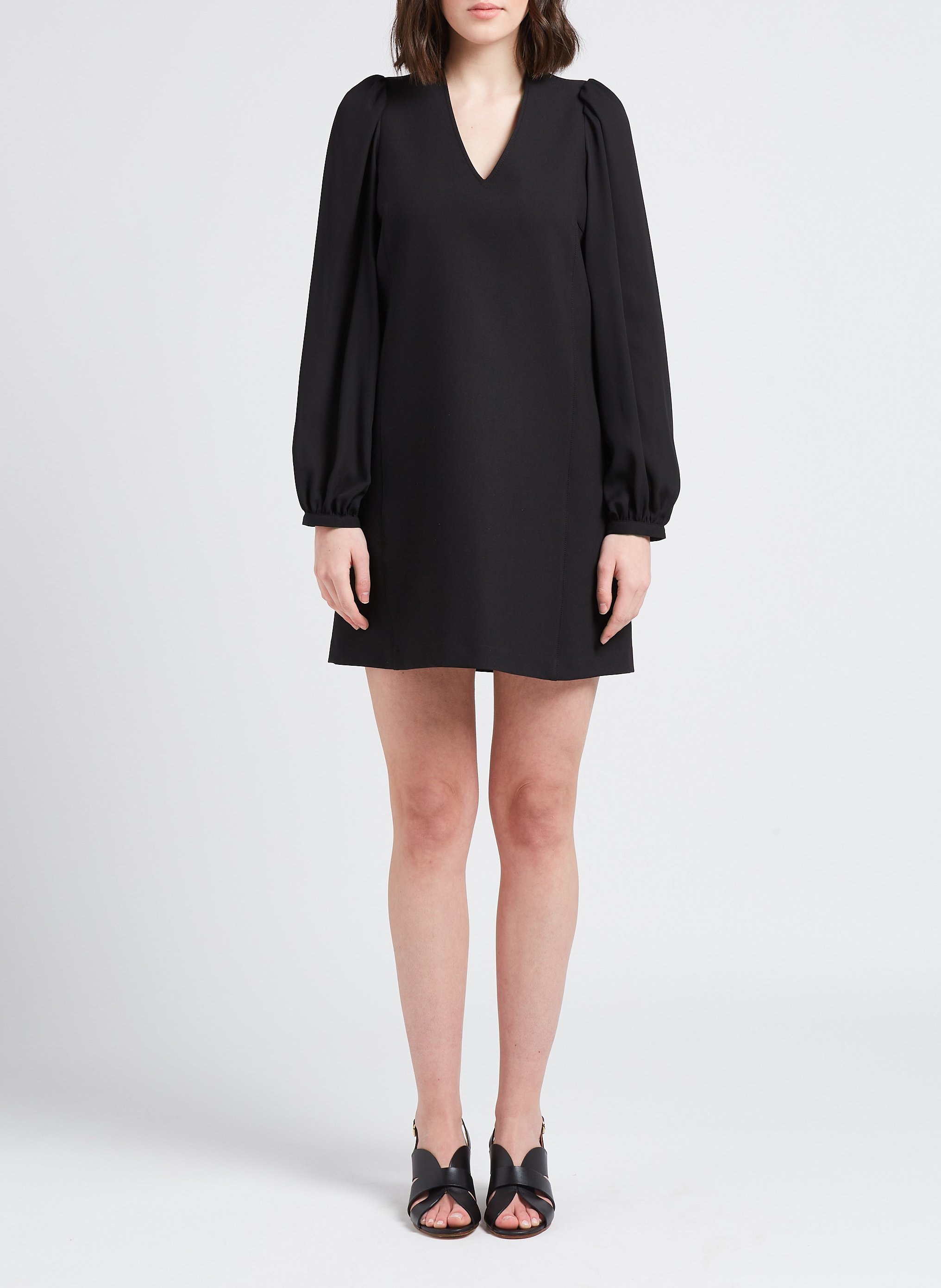 Robe courte col V droite  MAX&Co. Noir