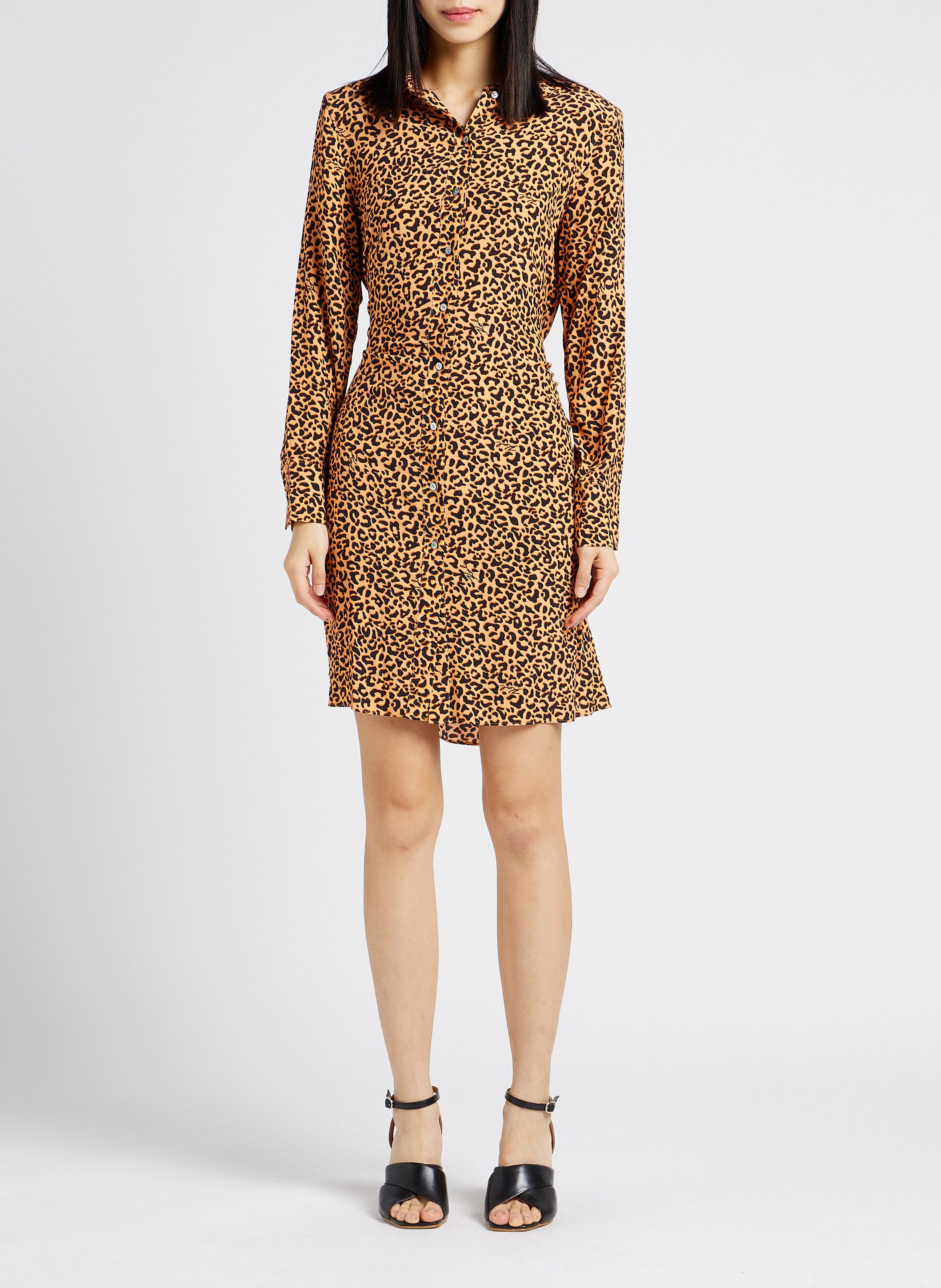 Halflange knoopjurk met luipaardprint KARL LAGERFELD Oranje