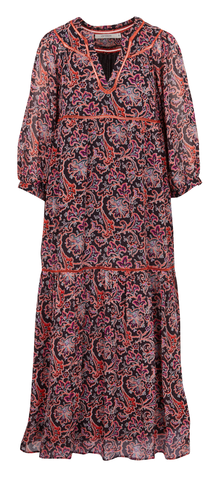 Robe longue imprimée col tunisien LA FEE MARABOUTEE Multicolore