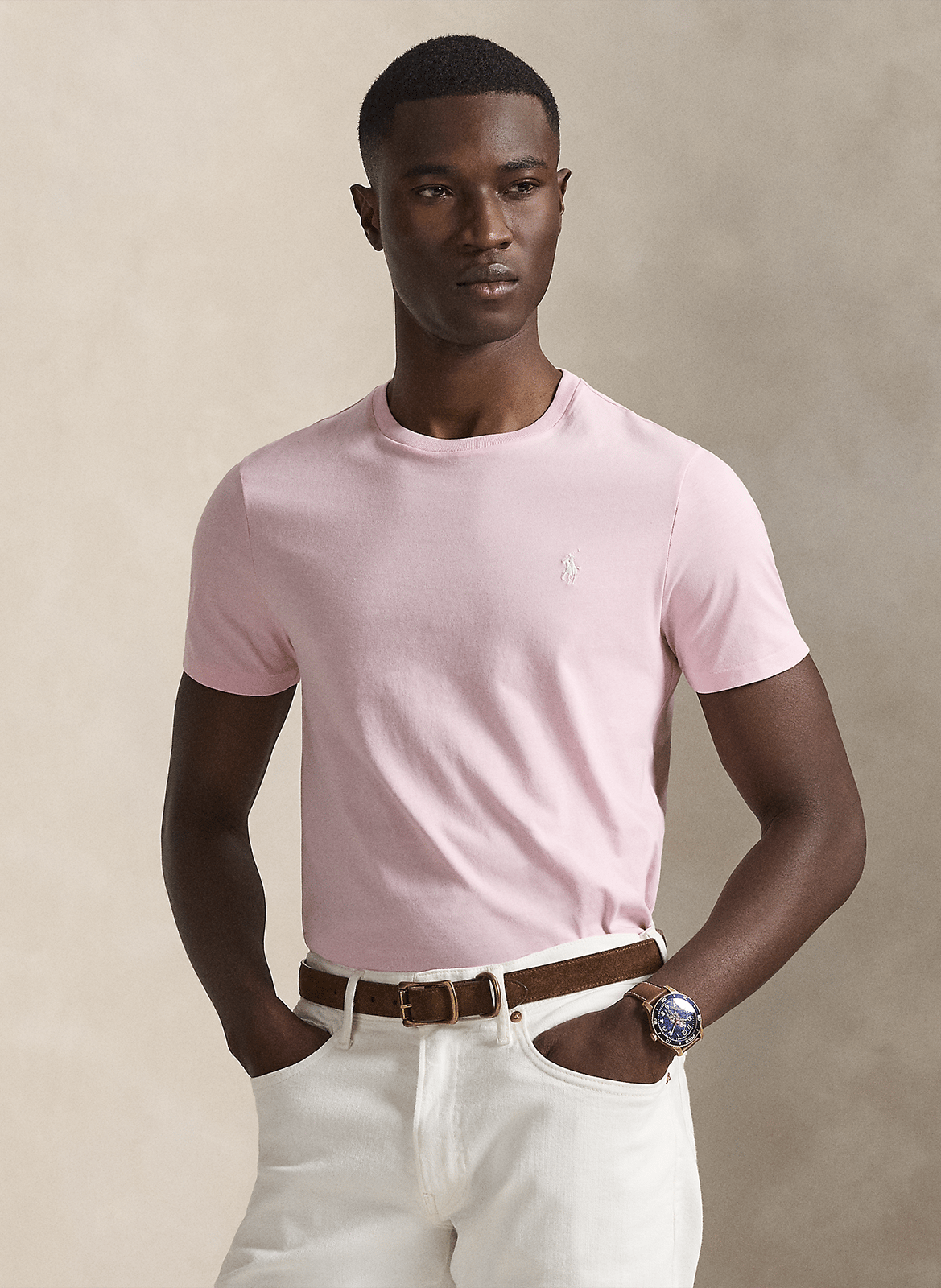 Slim-fit cotton T-shirt POLO RALPH LAUREN Pink