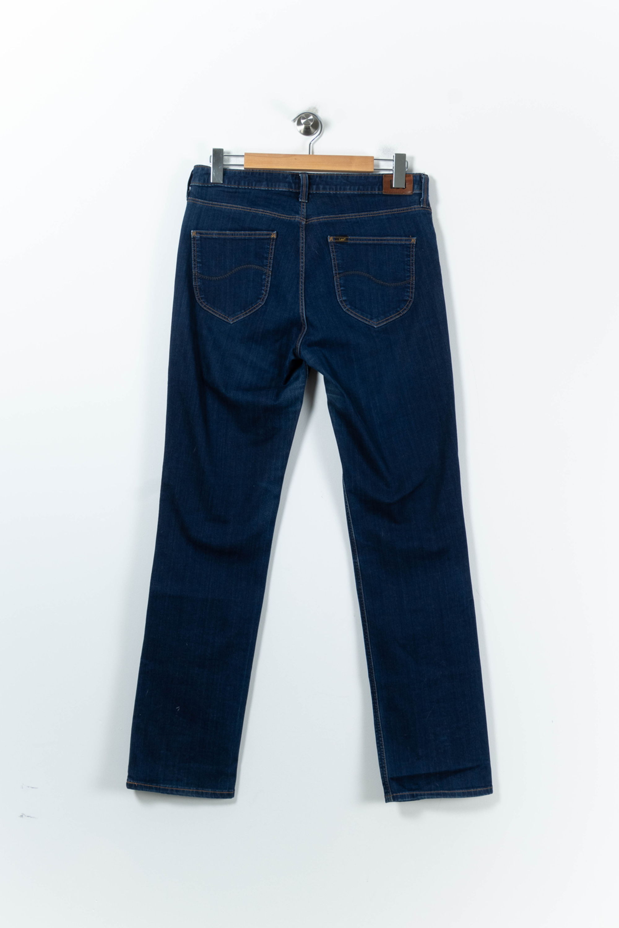 Cropped slim jeans with studs LEE - Seconde Main Blue