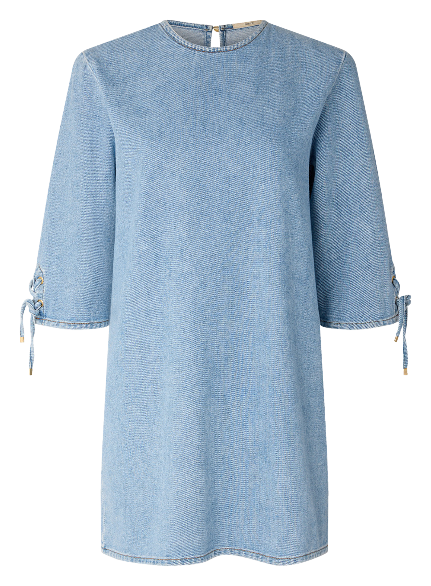 Korte jurk van katoenen denim SESSUN Blauw