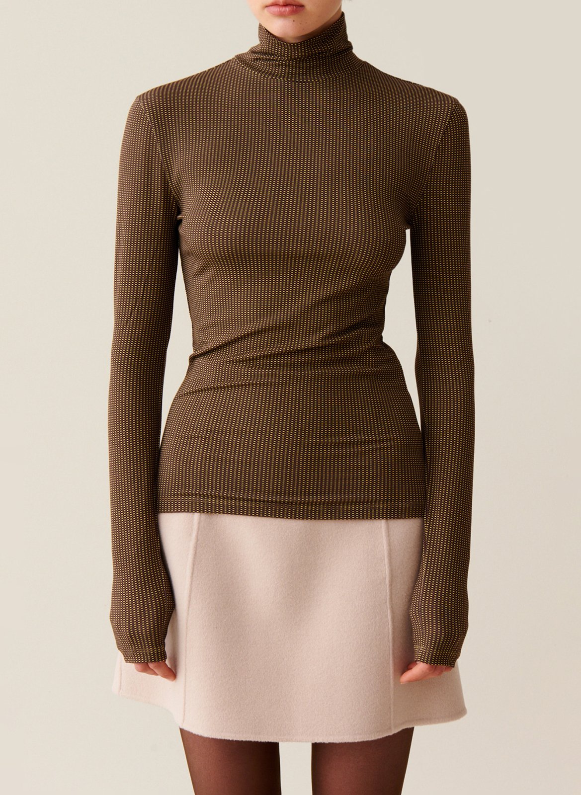 Top col cheminée ajusté CLAUDIE PIERLOT Jaune