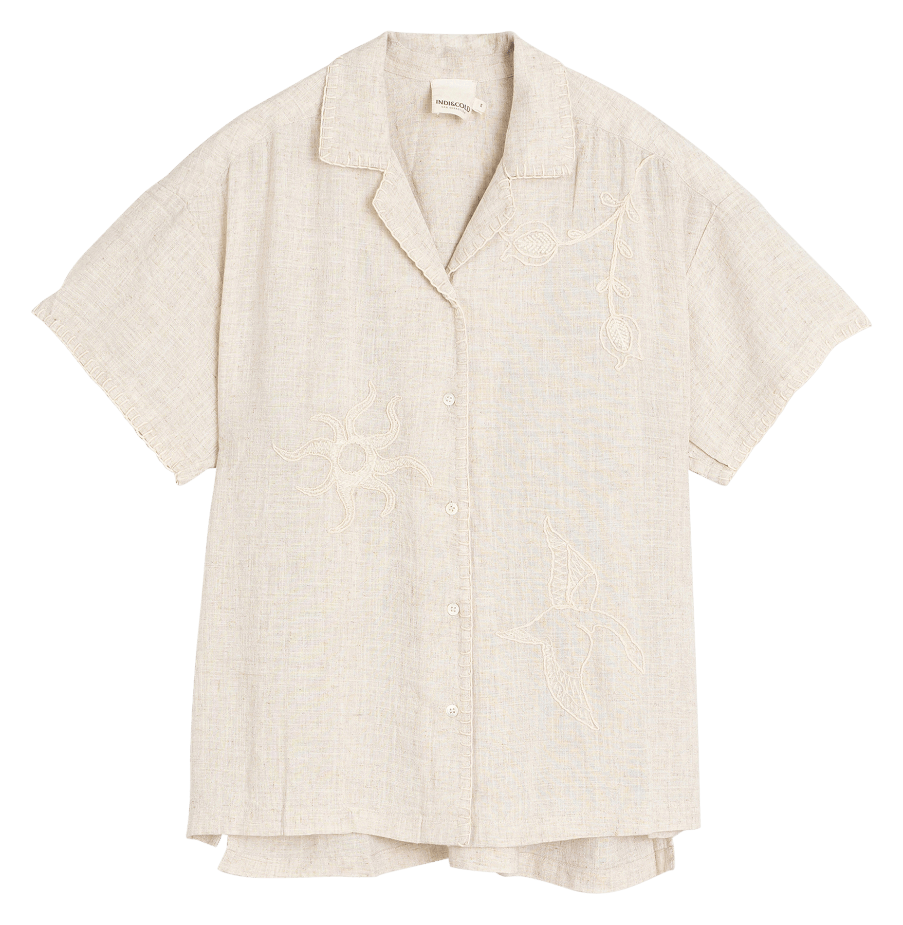 Bedrucktes Hemd mit klassischem Kragen INDI & COLD Beige