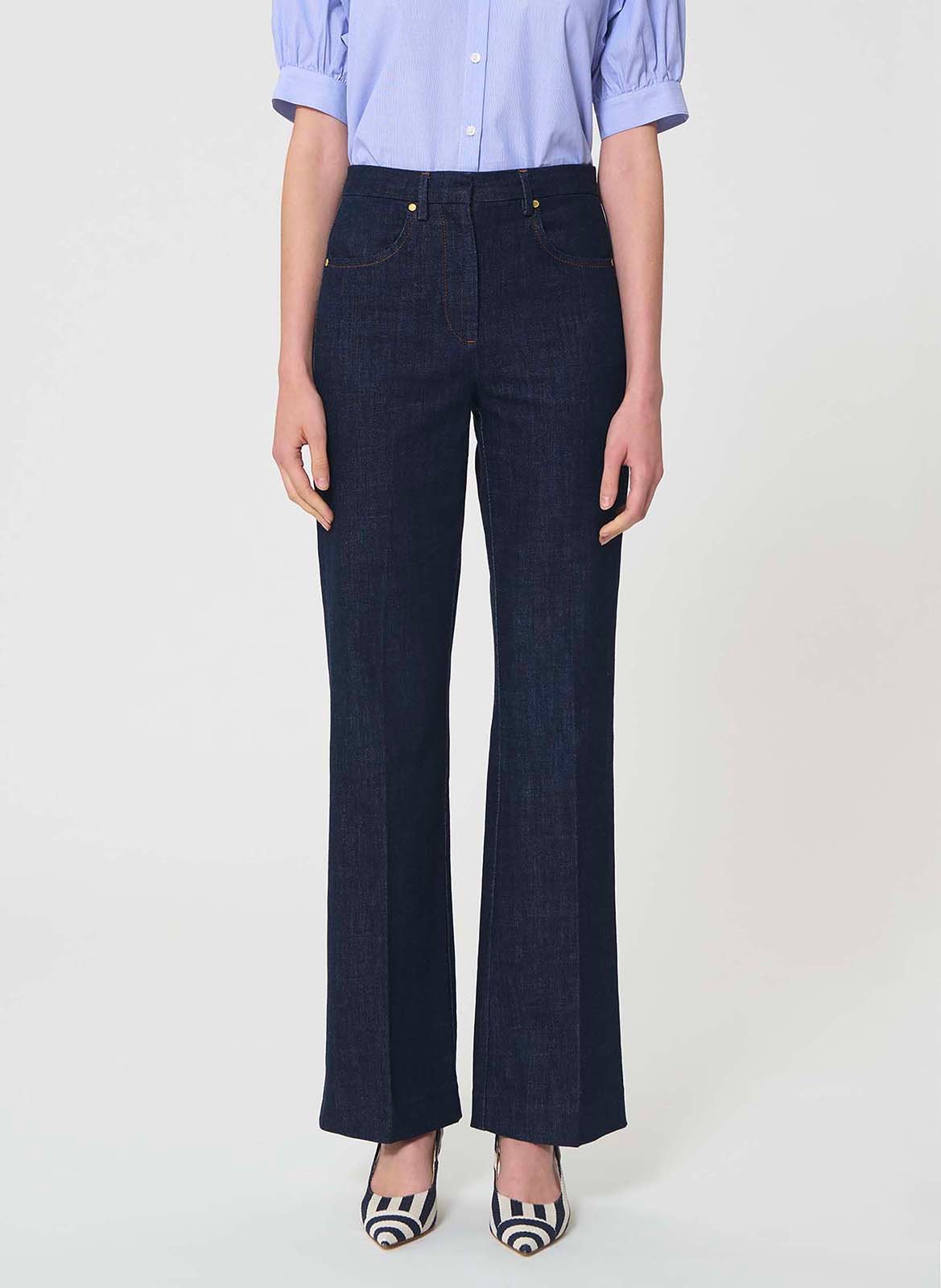 Bootcut jeans van gemengd katoen TARA JARMON Blauw