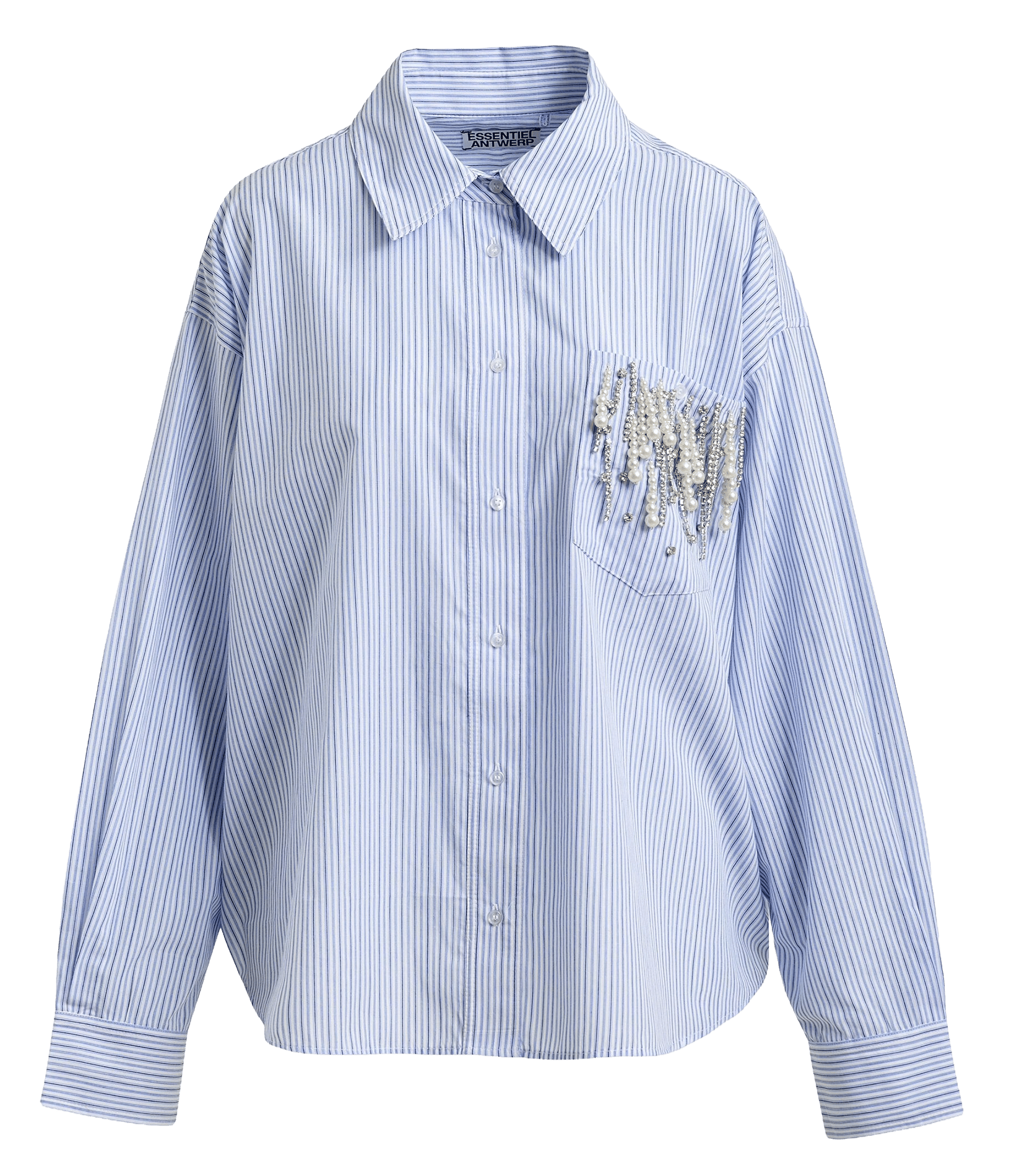 Blouse met klassieke kraag ESSENTIEL ANTWERP Blauw