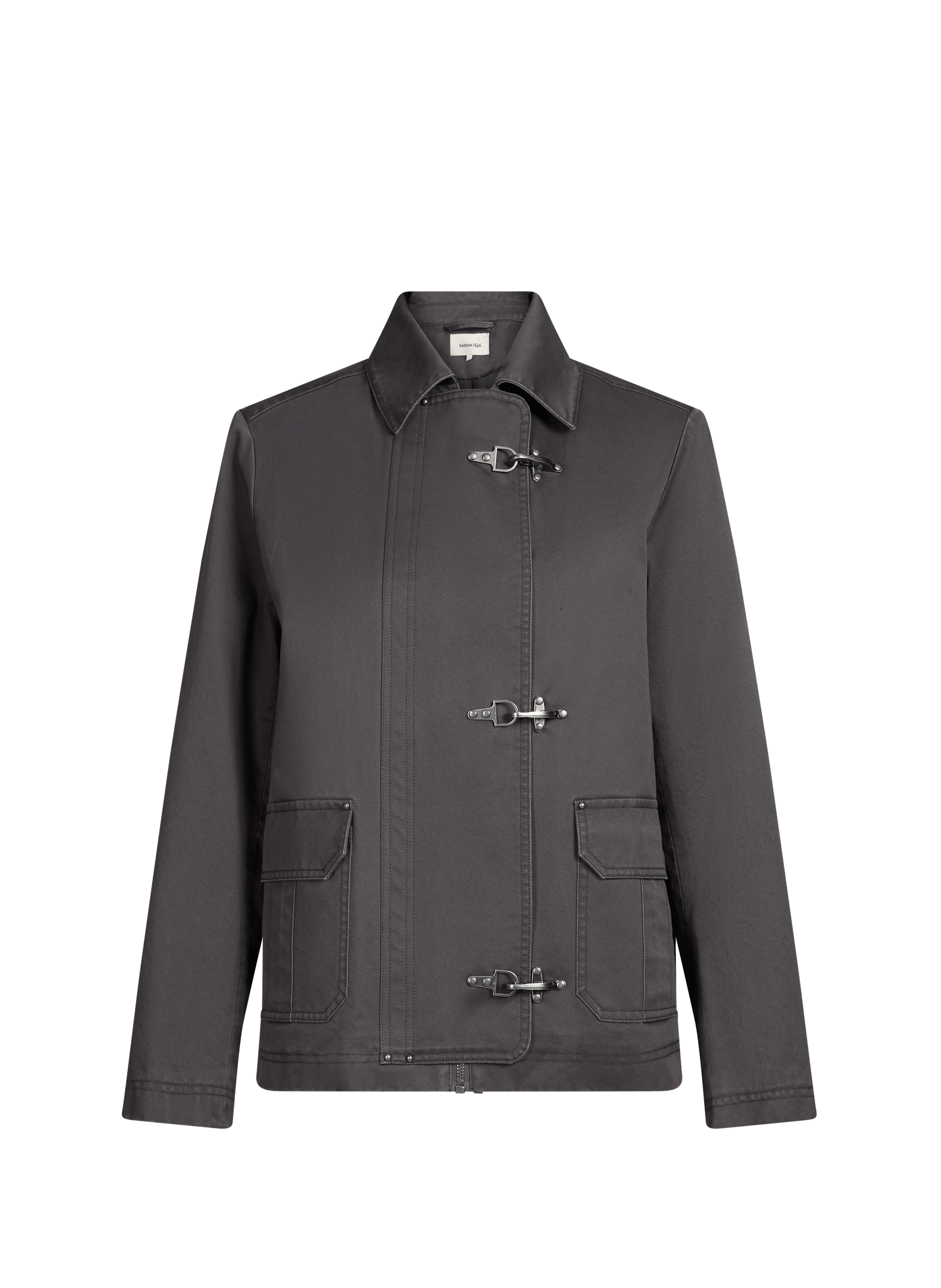 Veste col classique en coton SAISON 1865 Grijs