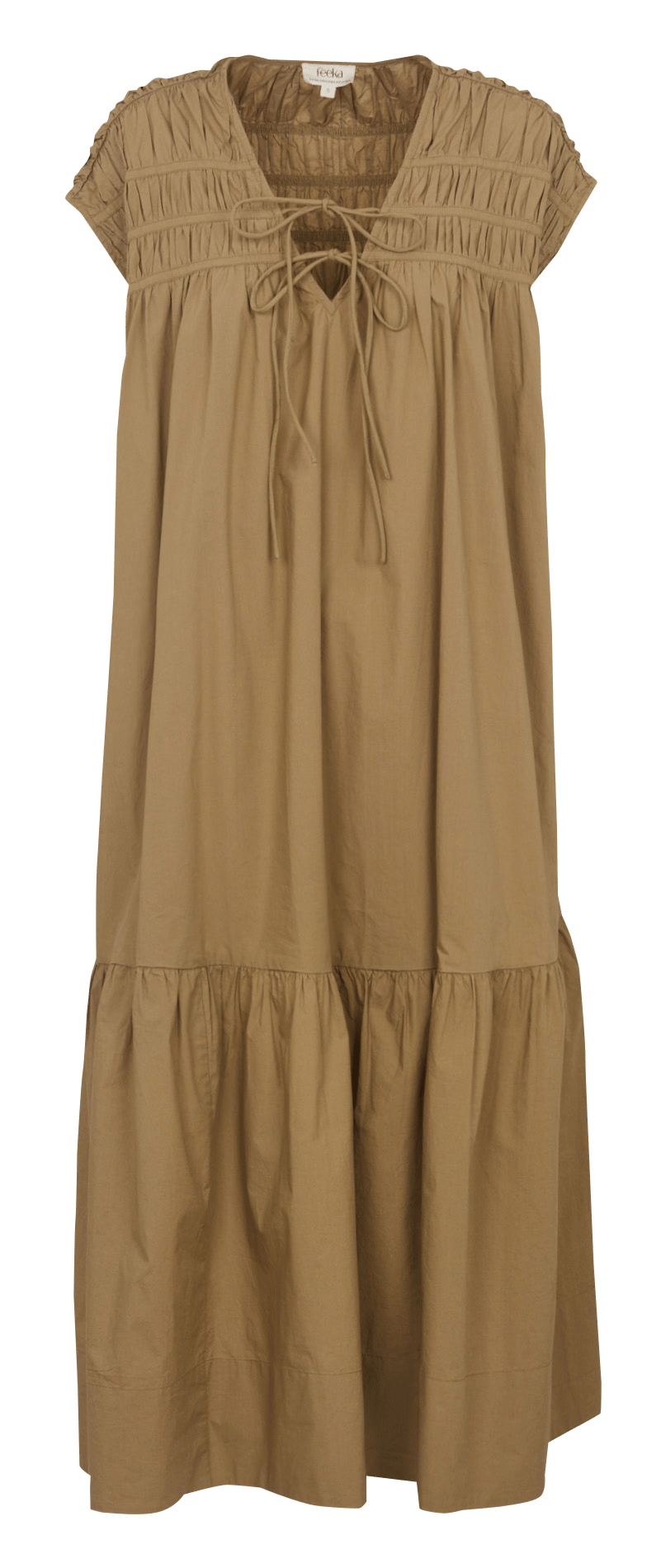 Langes ärmelloses einfarbiges Kleid FEEKA Grun