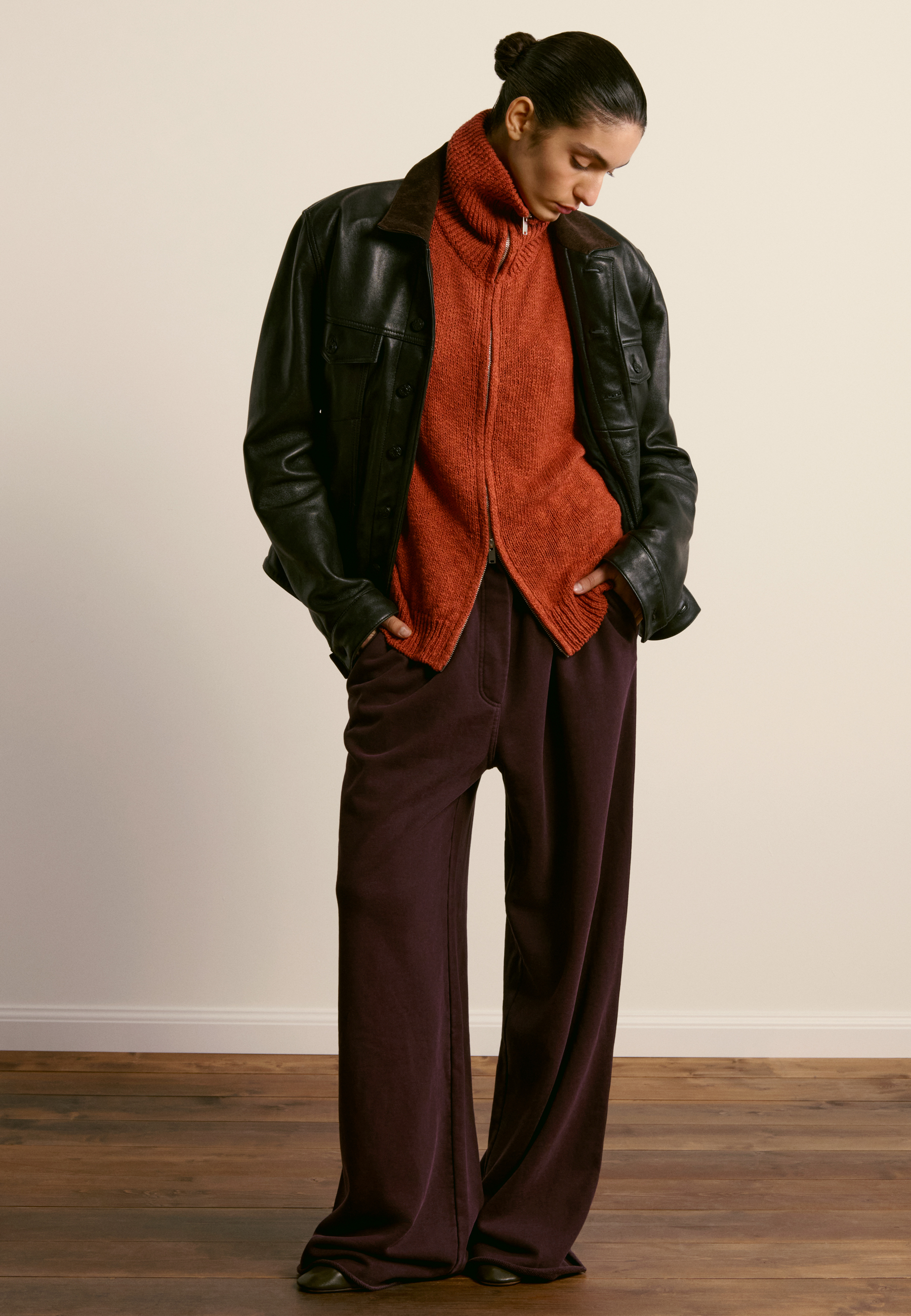 Short-sleeved zip-up cotton and linen vest MAISON MONTAGUT Brown