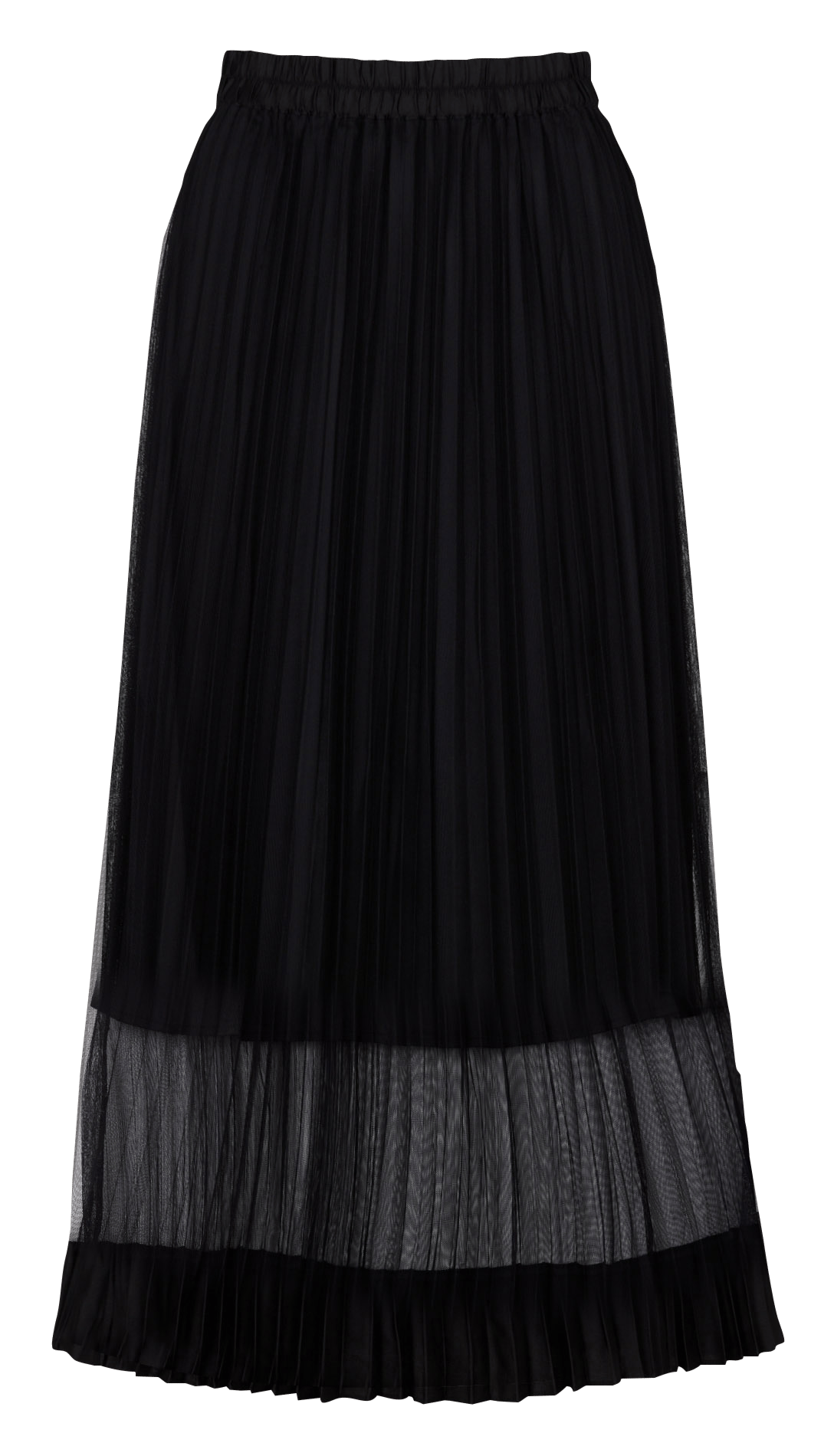 Geplooide lange rechte rok IKKS Zwart