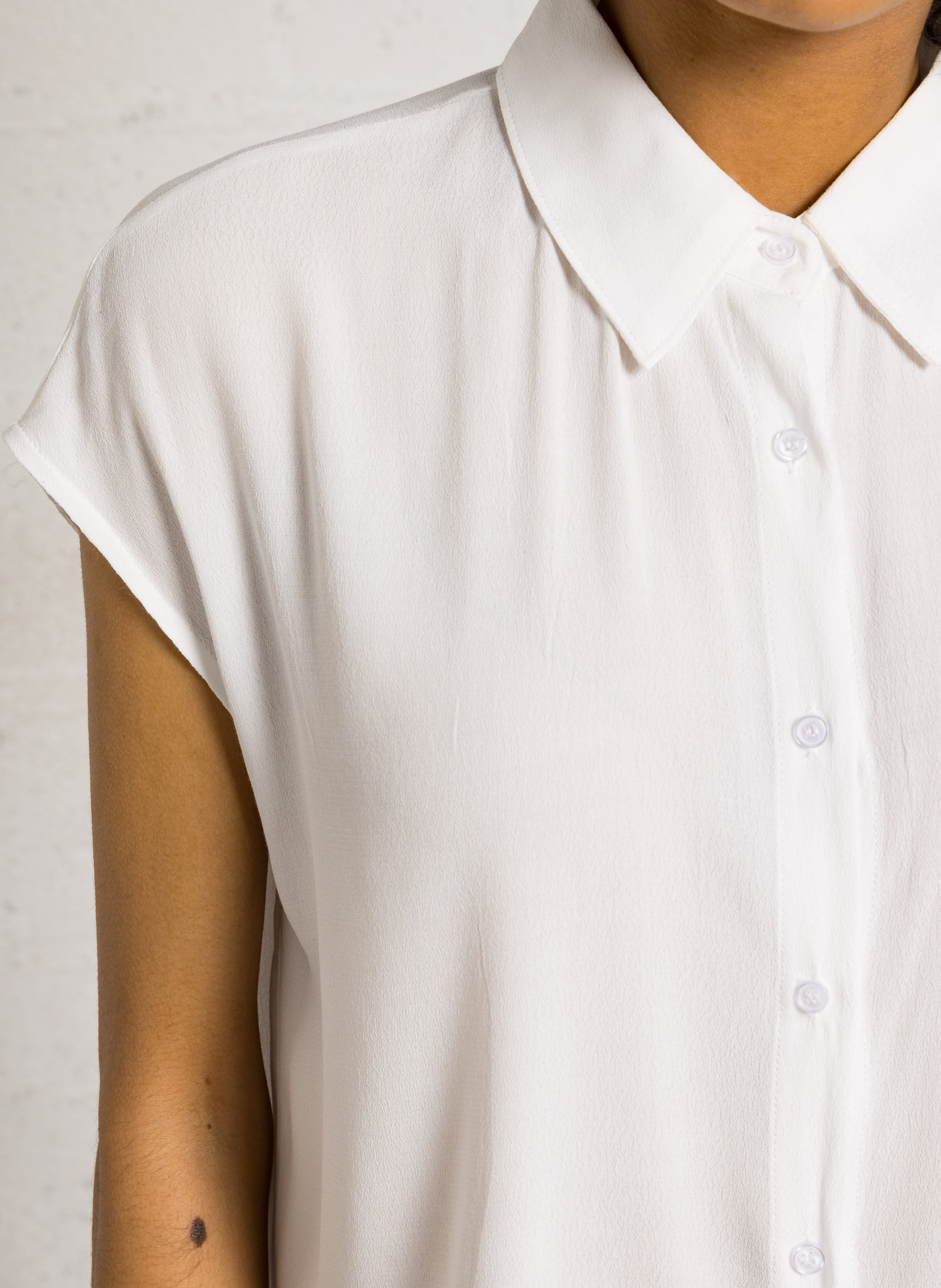 Chemise oversize col classique SEE U SOON Blanc