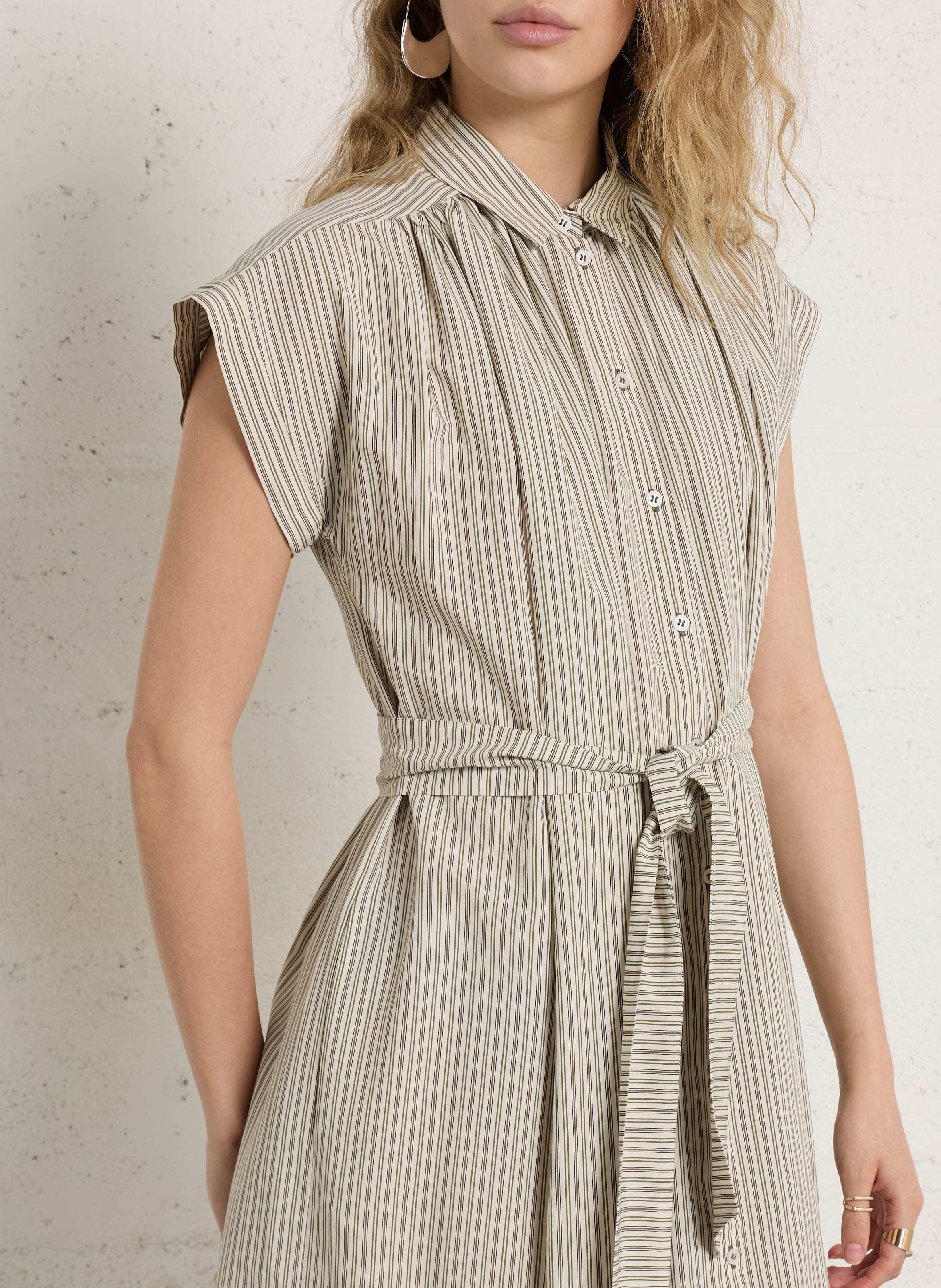 Midi-jurk met brede strepen BELLEPIECE Groen