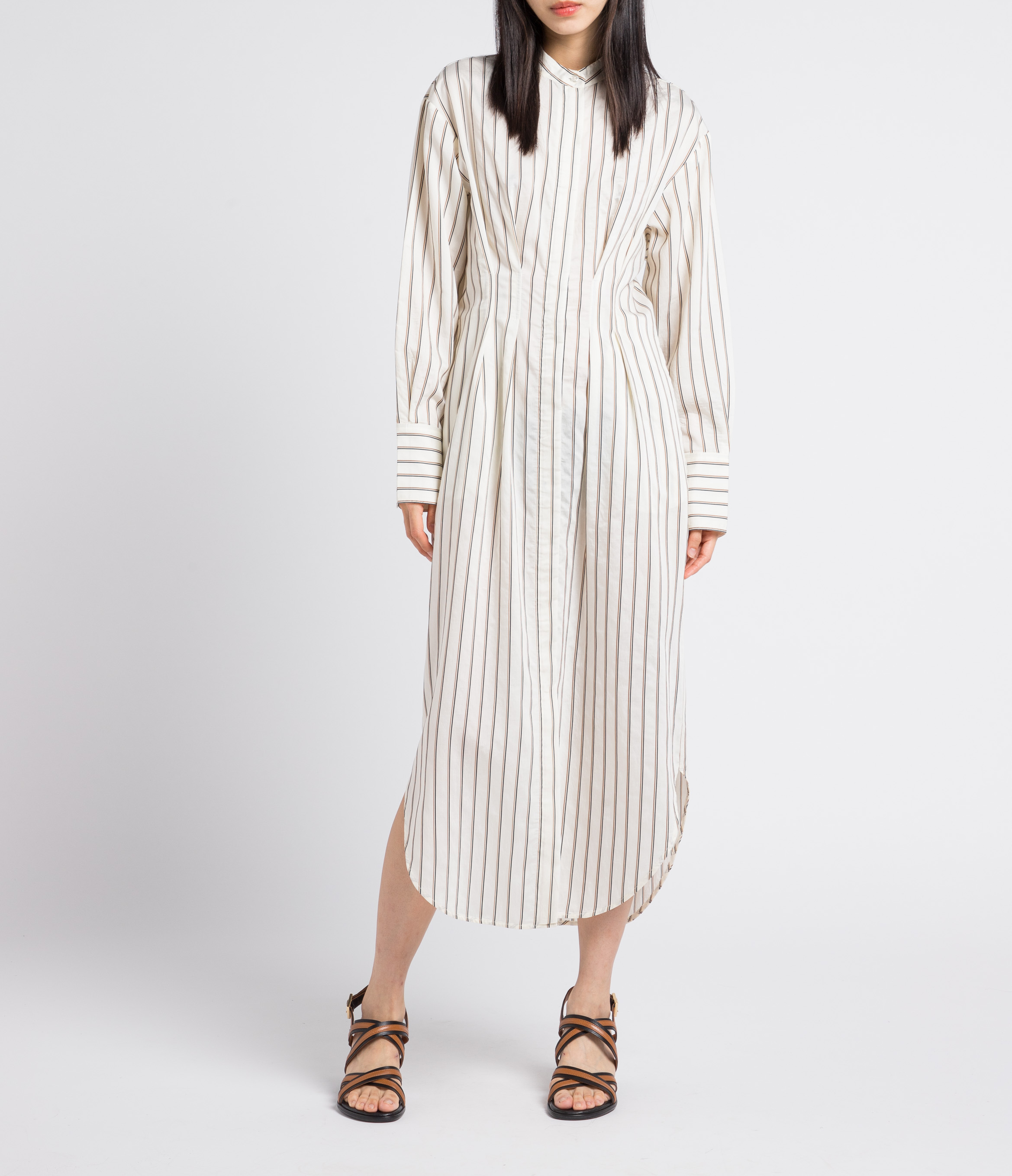 Long fitted dress with mandarin neckline SAMSOE SAMSOE White